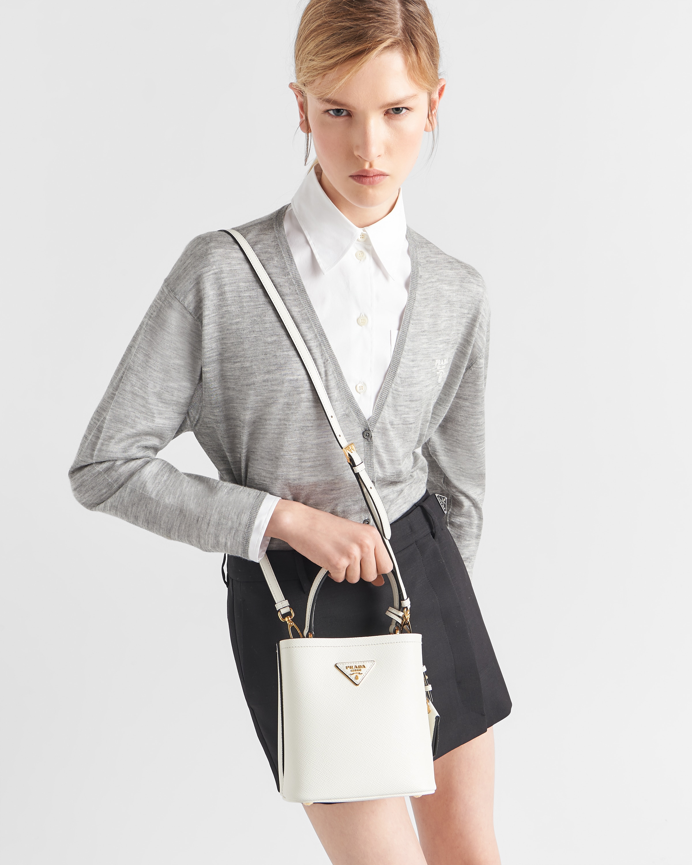 Prada panier small saffiano leather bucket bag outlet
