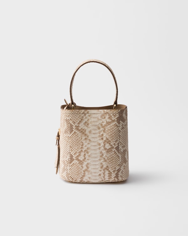 Prada Panier python nubuck leather mini-bag - Sand Beige Prada Panier python nubuck leather mini-bag - Sand Beige