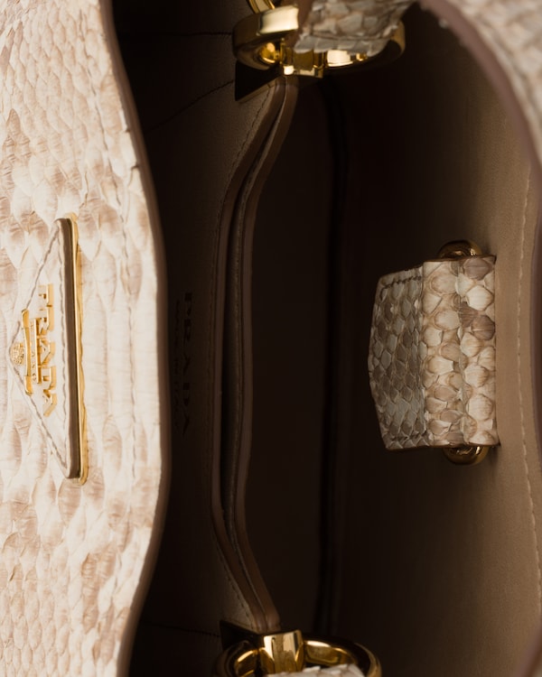 Prada Panier python nubuck leather mini-bag - Sand Beige Prada Panier python nubuck leather mini-bag - Sand Beige