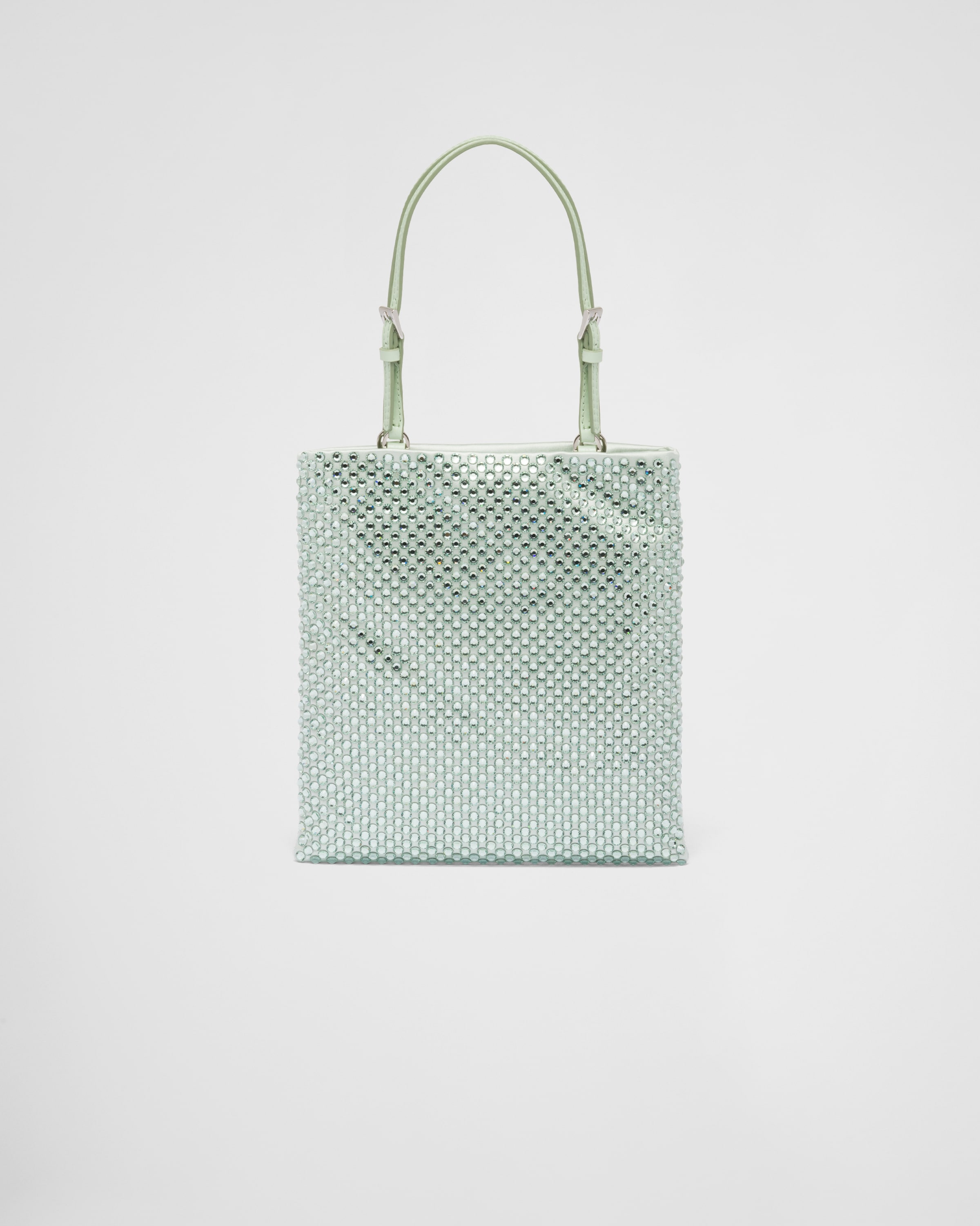Prada Borsa a mano in raso con cristalli 4