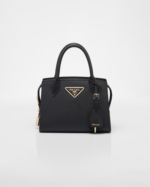 Bolso pequeño de piel Saffiano Prada Kristen Negro | Prada