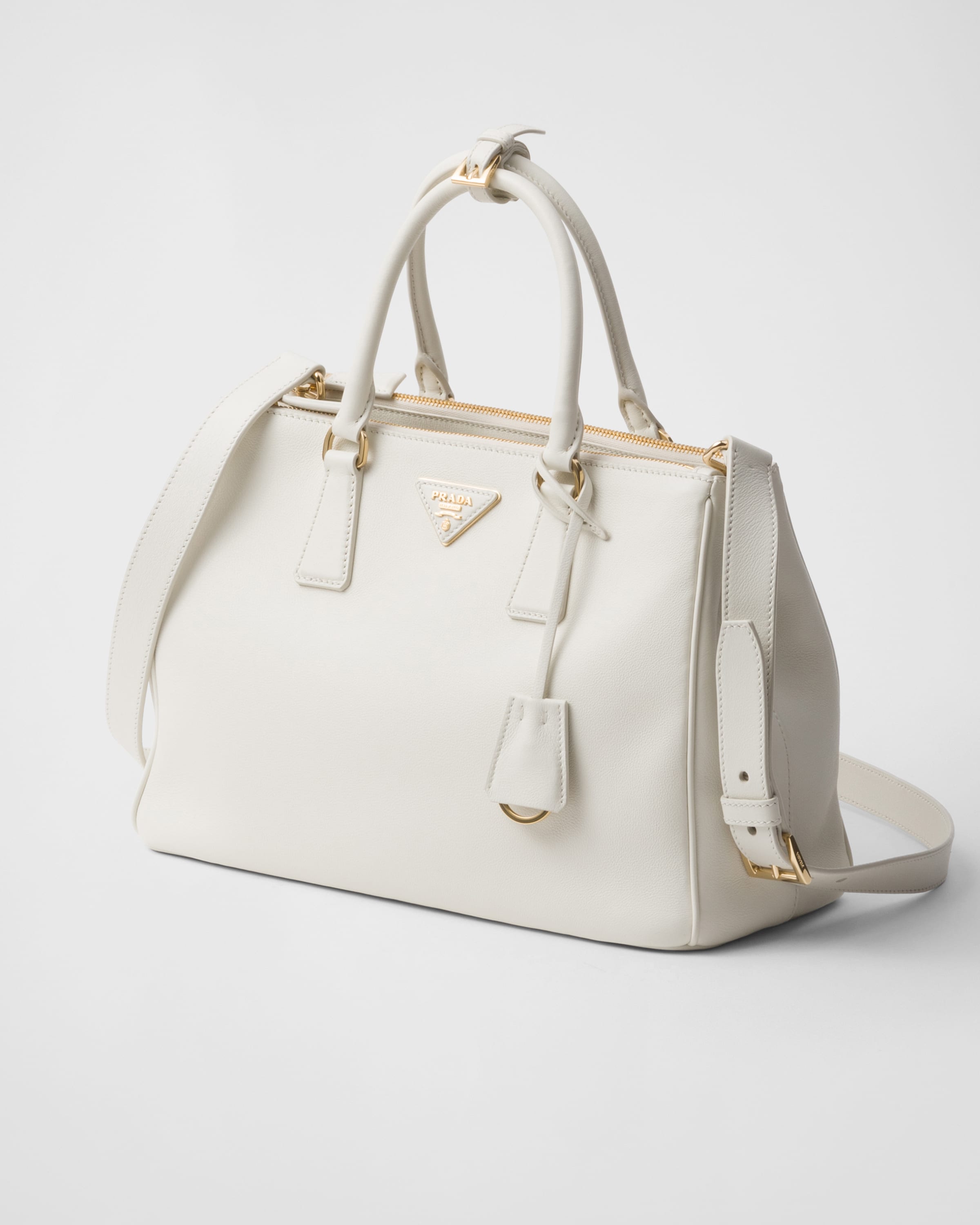Shop Prada Large Galleria Leather Bag In White