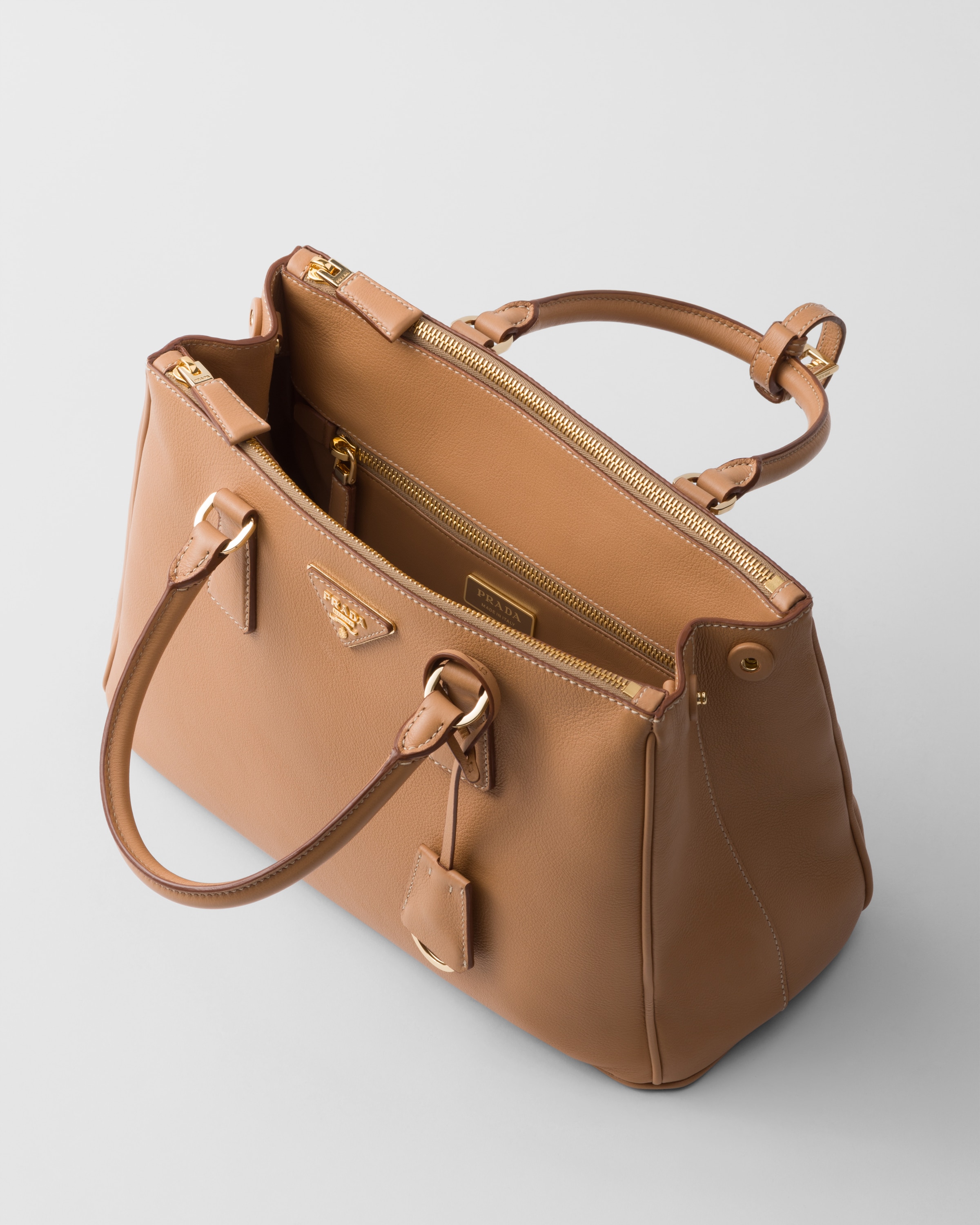 Shop Prada Large Galleria Leather Bag In Natural