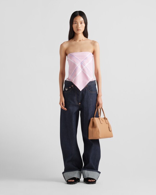 大号Prada Galleria铆钉皮革手袋 大号Prada Galleria铆钉皮革手袋