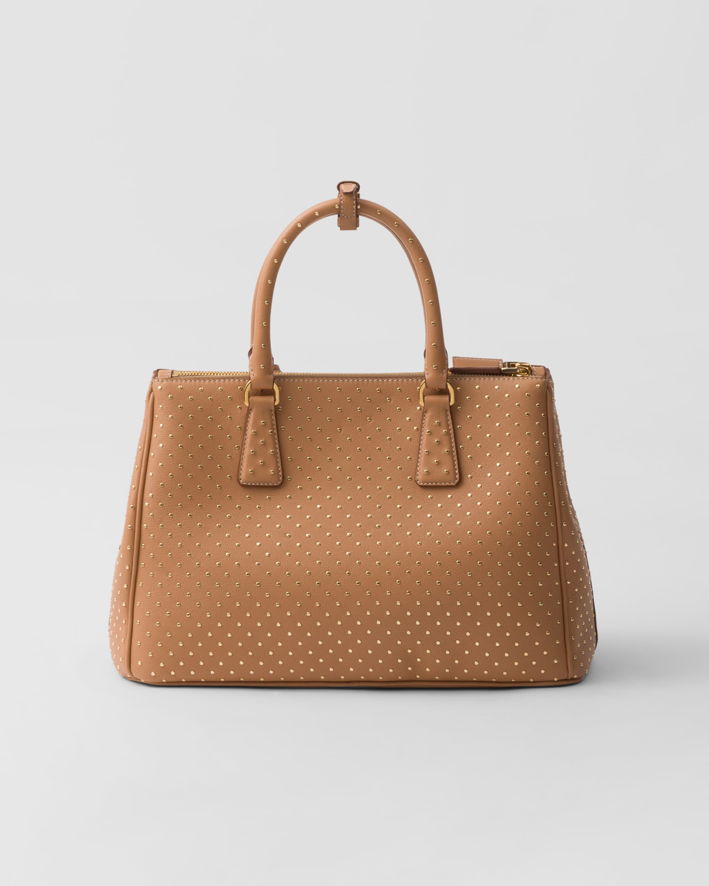 Natural Large Prada Galleria Studded Leather Bag PRADA