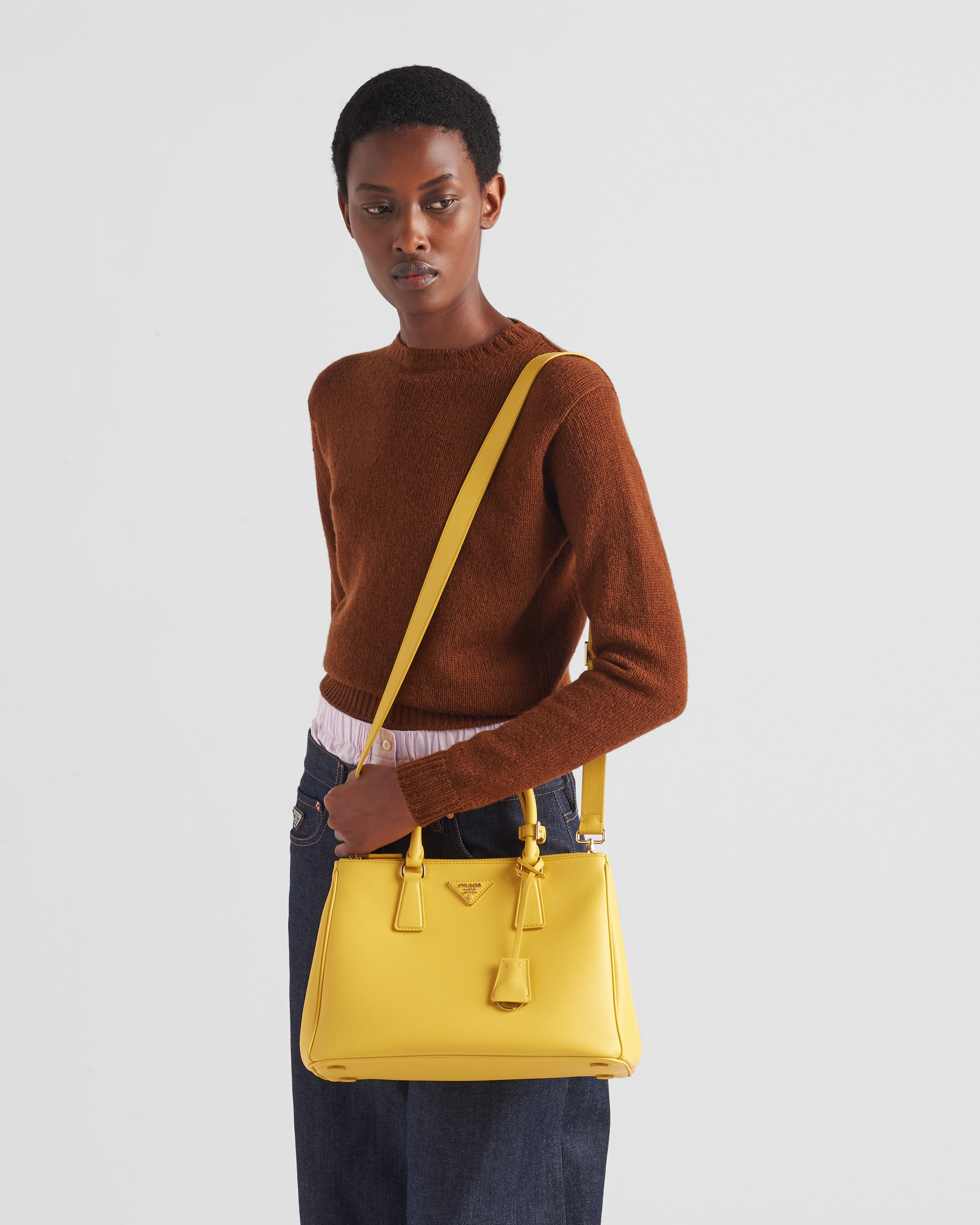 Sunny Yellow Large Prada Galleria Leather Bag | PRADA