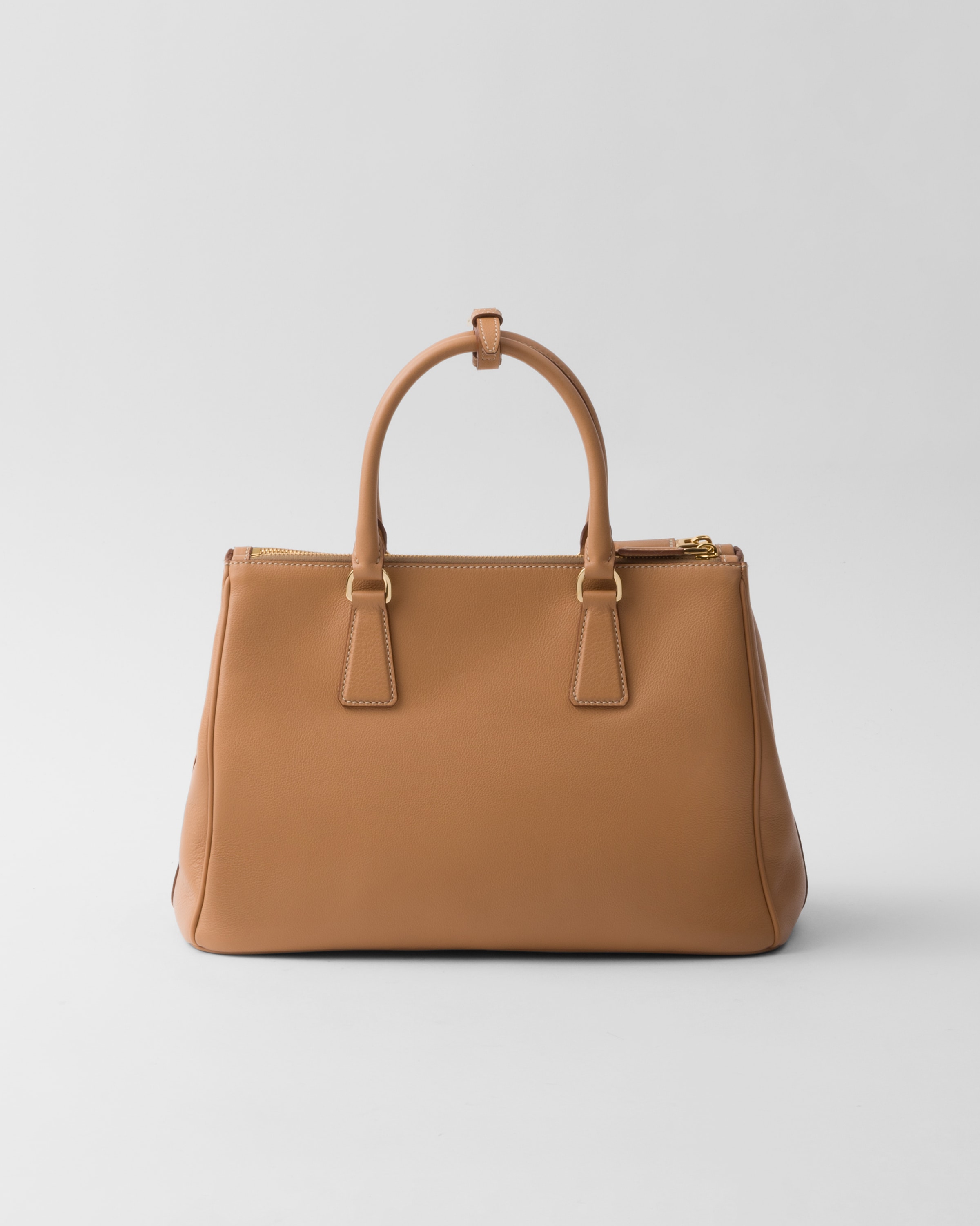 Bolso Grande Prada Galleria De Piel Con Apliques Florales Natural naranja PRADA