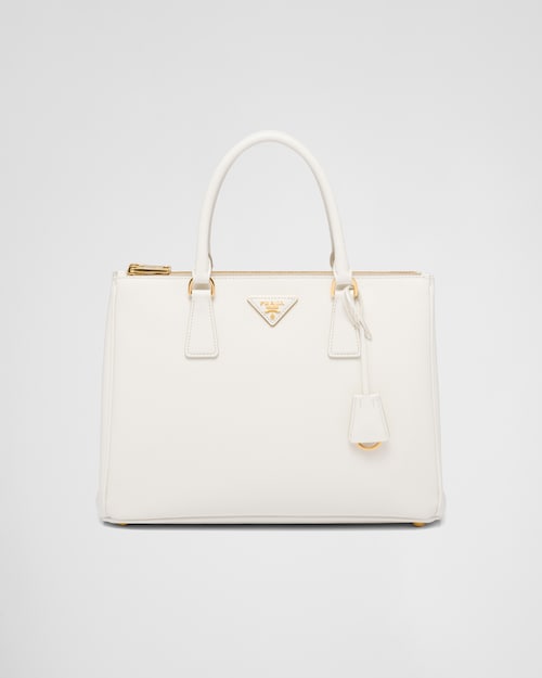 White Large Prada Galleria Saffiano leather bag | Prada