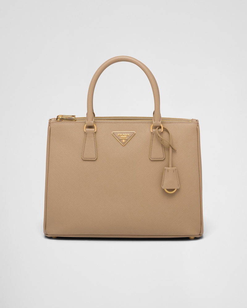 Sand Beige Large Prada Galleria Saffiano Leather Bag PRADA