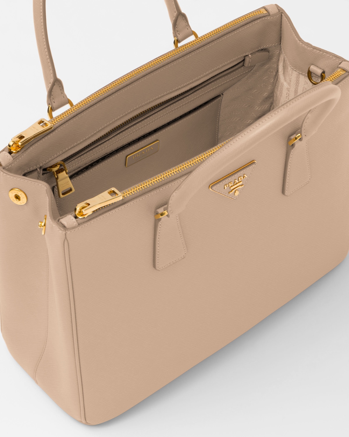 Prada Women Sand Canvas Handbag