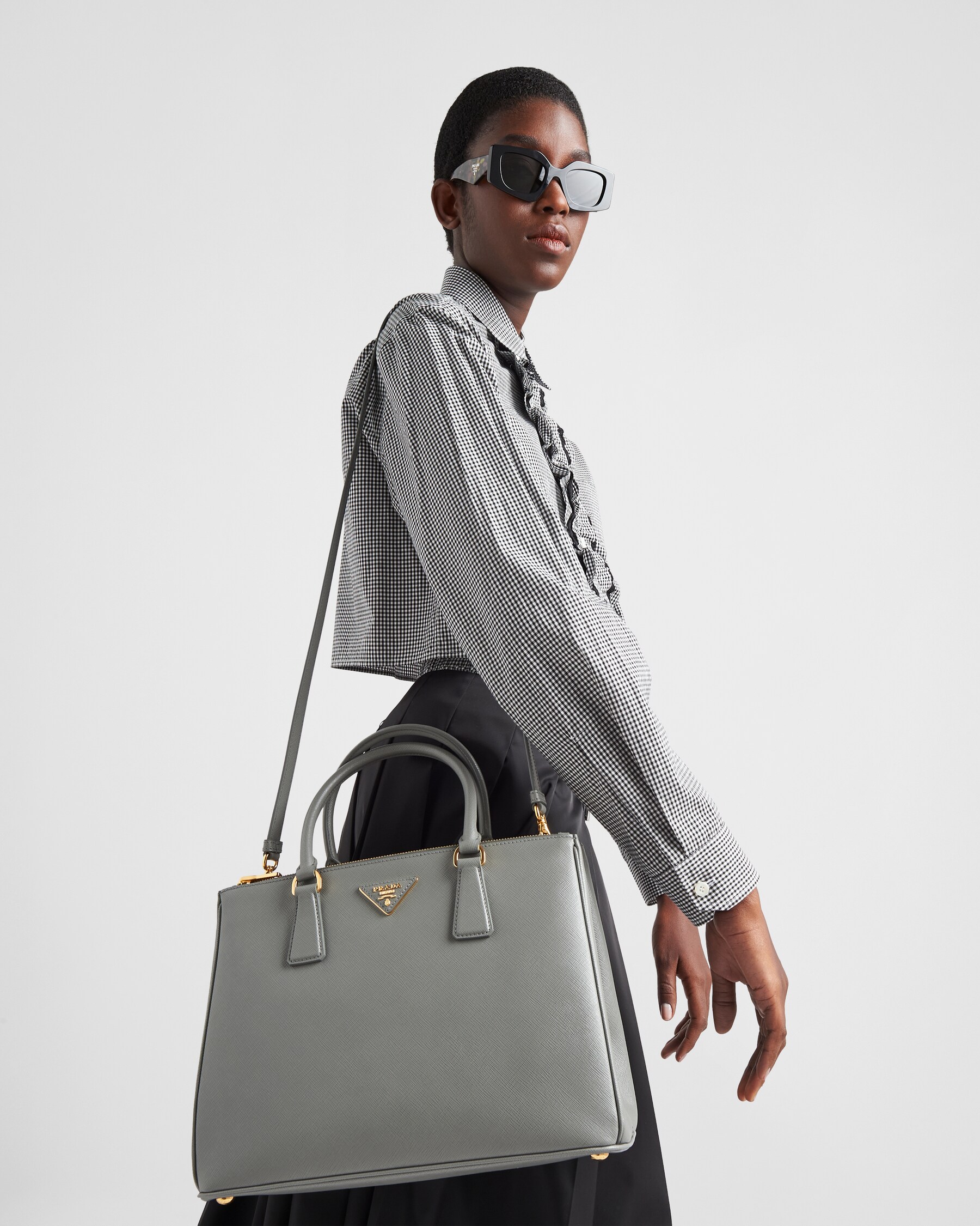 Slate Gray Prada Galleria Large Saffiano Leather Bag PRADA United 