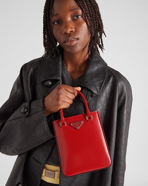 Prada Borsa shopping small in pelle spazzolata 2
