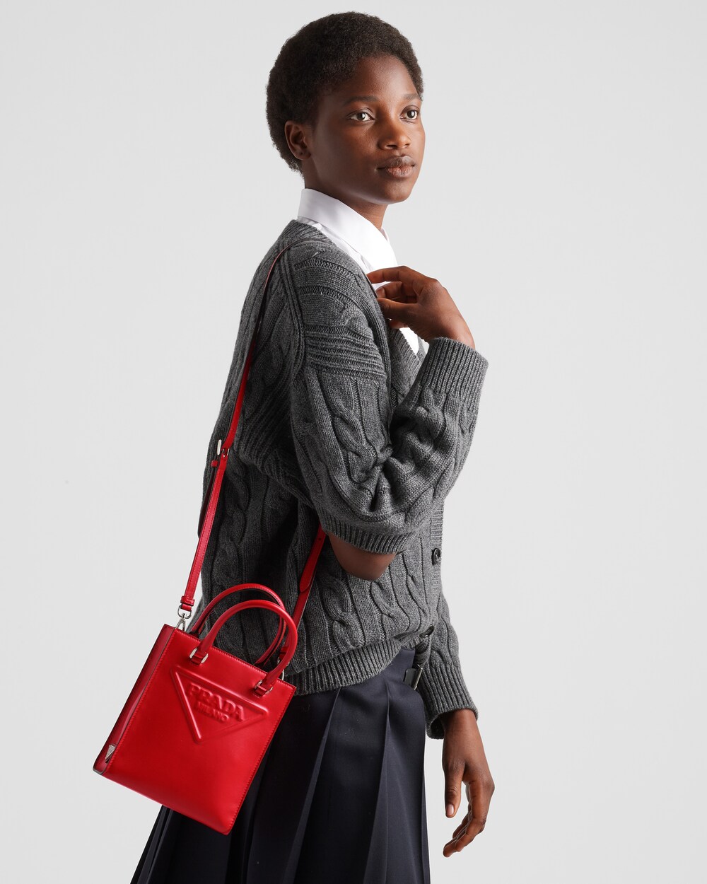 Prada red leather purse clearance