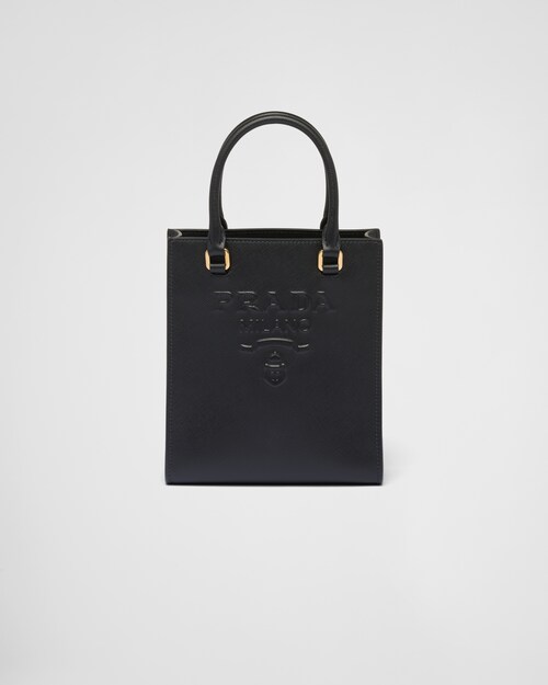 Prada حقيبة يد من جلد سافيانو بحجم صغير 1
