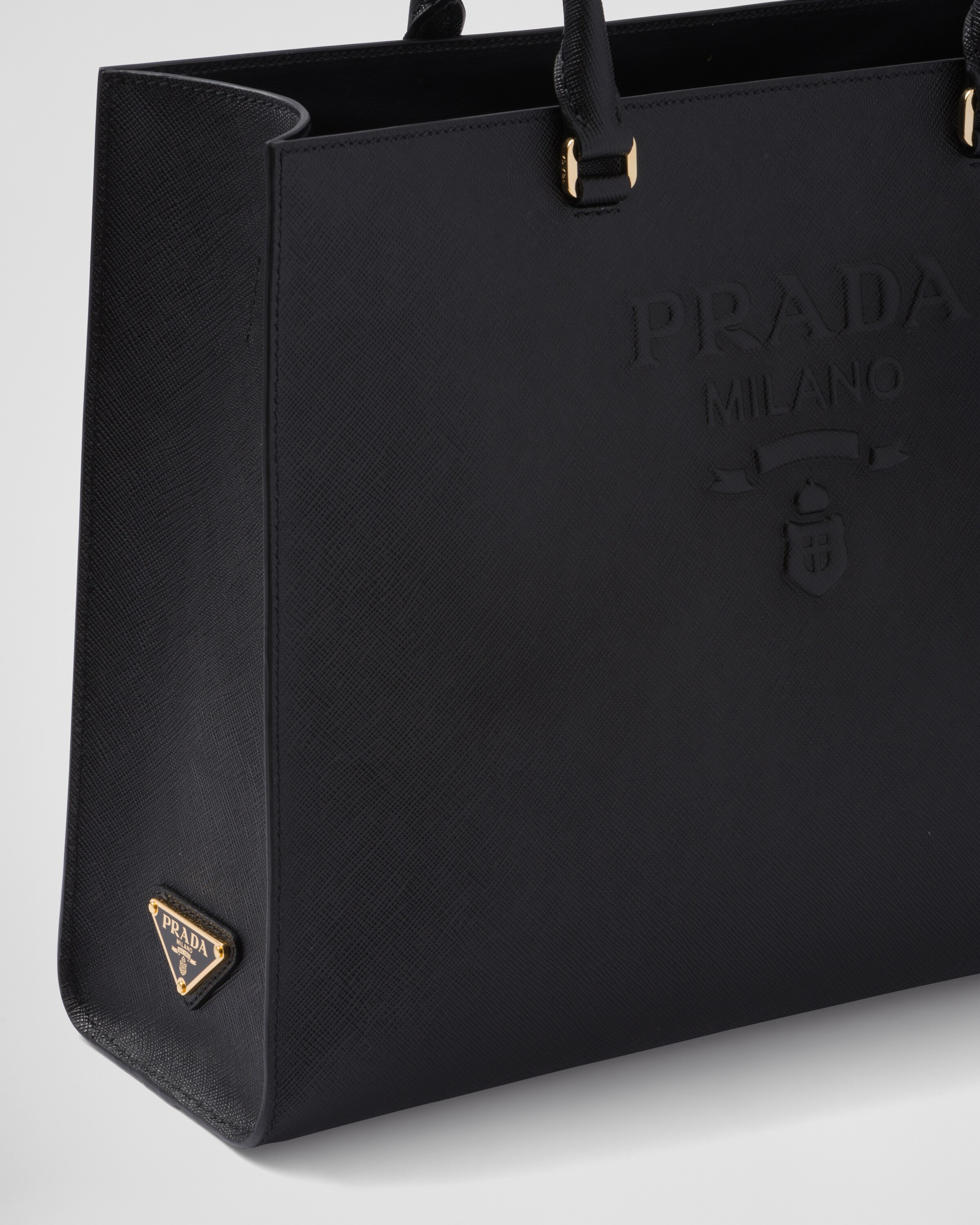 Black Large Saffiano Leather Handbag | PRADA