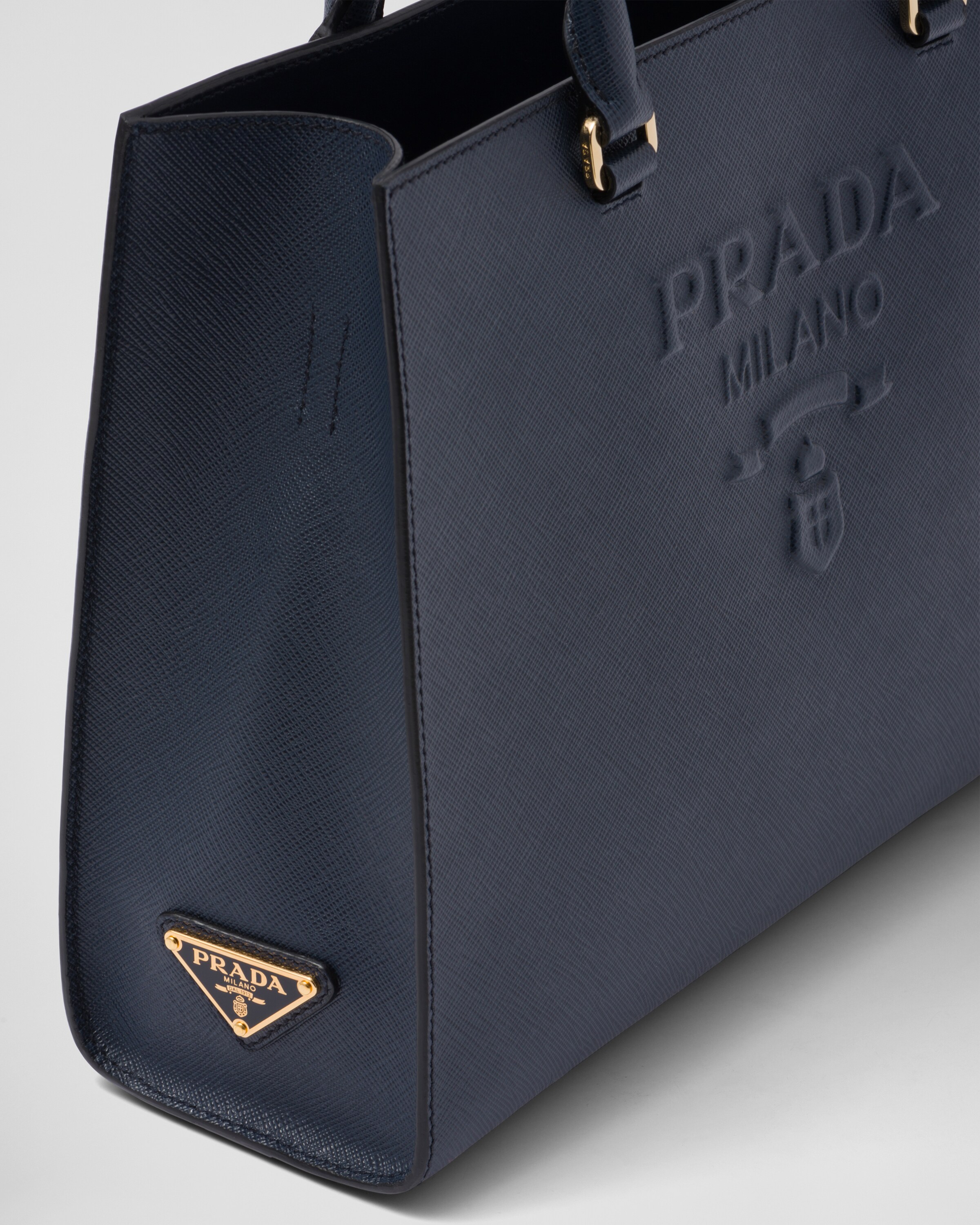 Baltic Blue Medium Saffiano leather handbag Prada