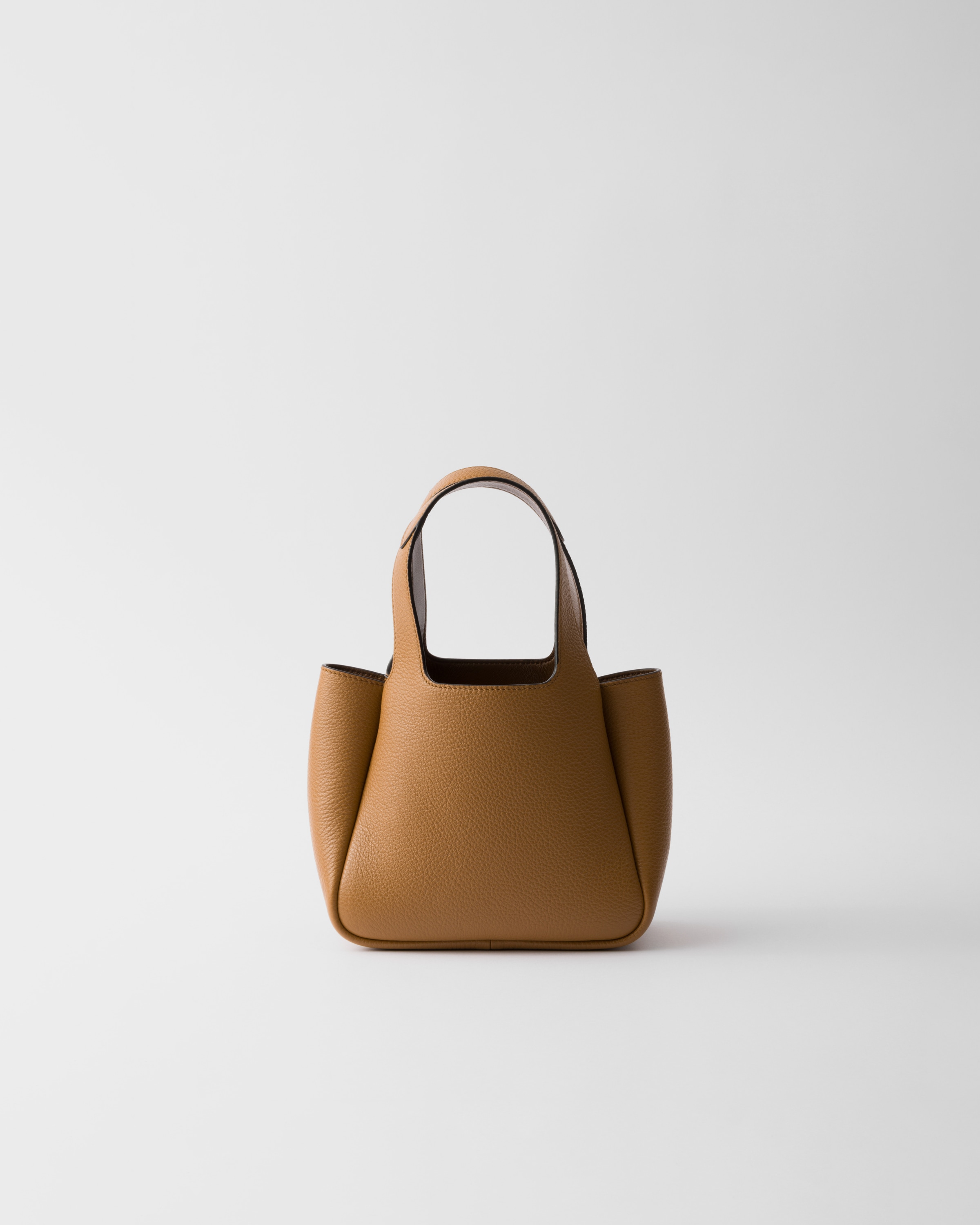 Shop Prada Leather Mini Handbag In Caramel