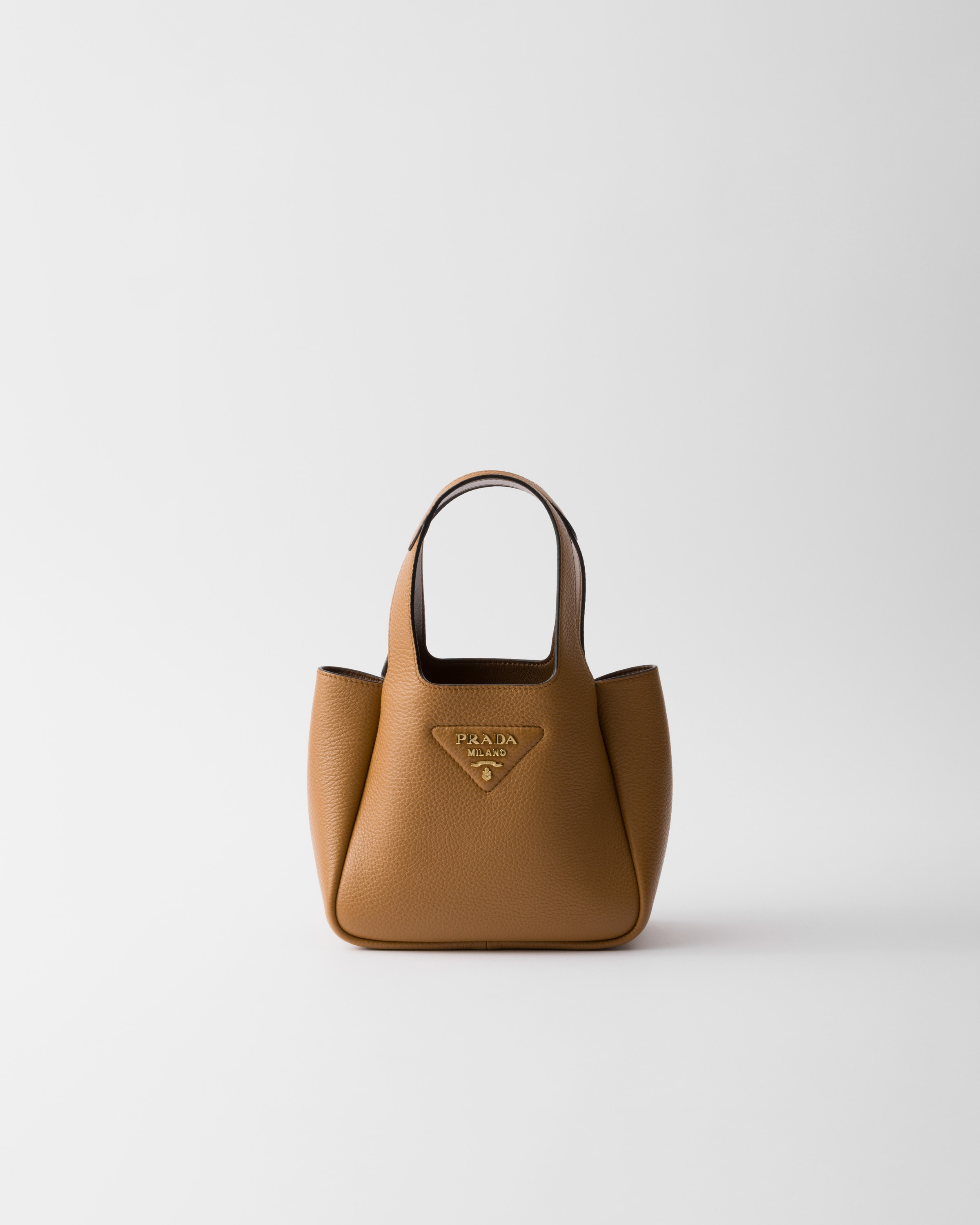 日本最大級 キャメル レザー PRADA | ミニハンドバッグ バッグ