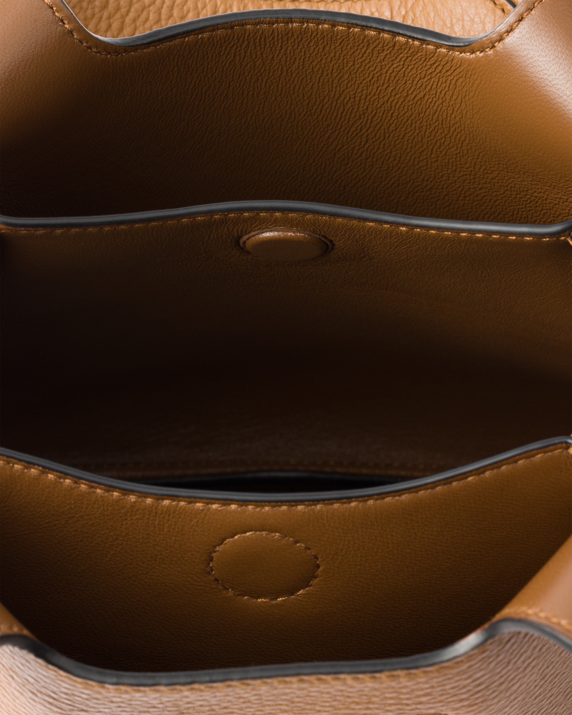 Shop Prada Leather Mini Handbag In Caramel