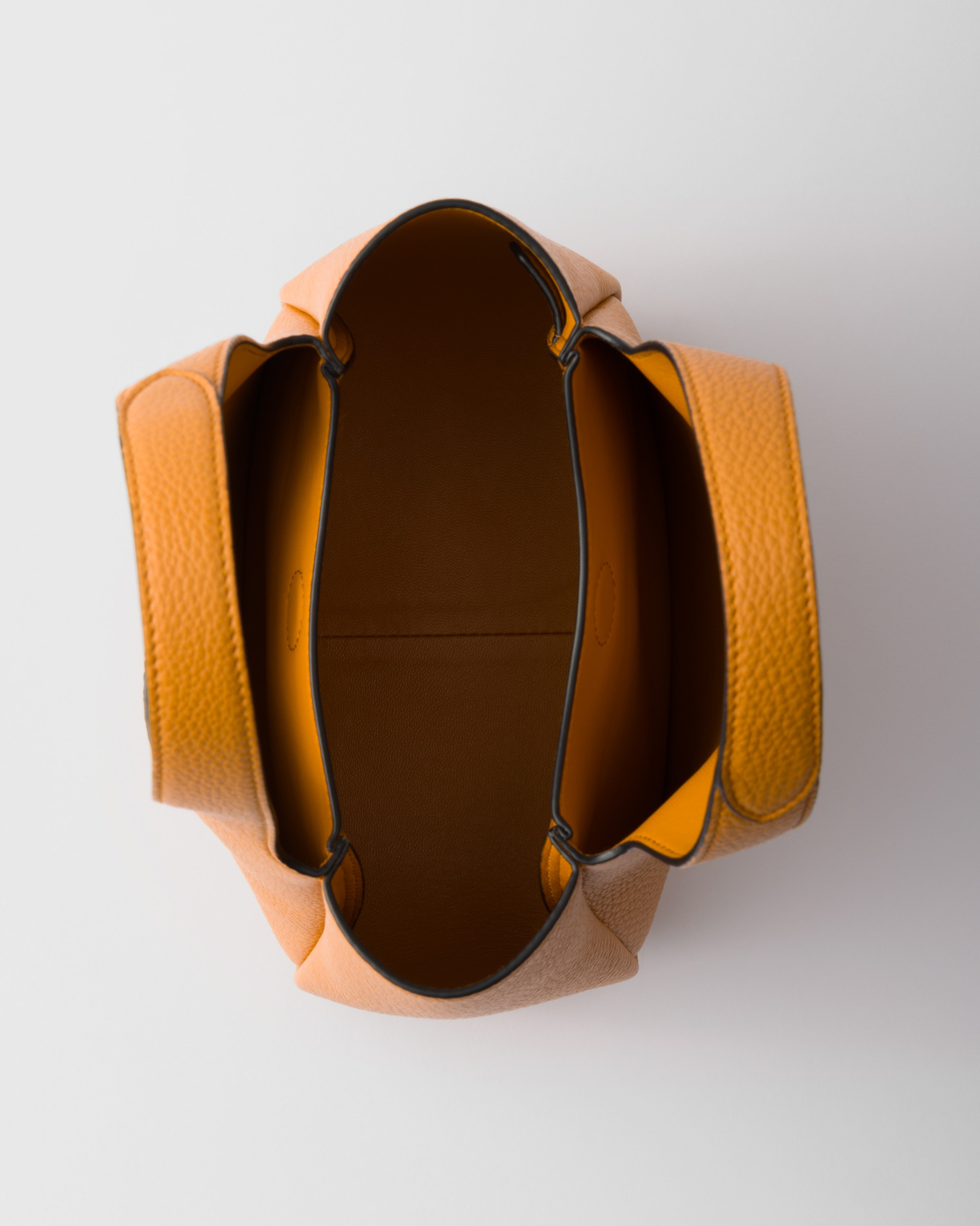 Prada Mini Leather Top-handle Bag In Amber