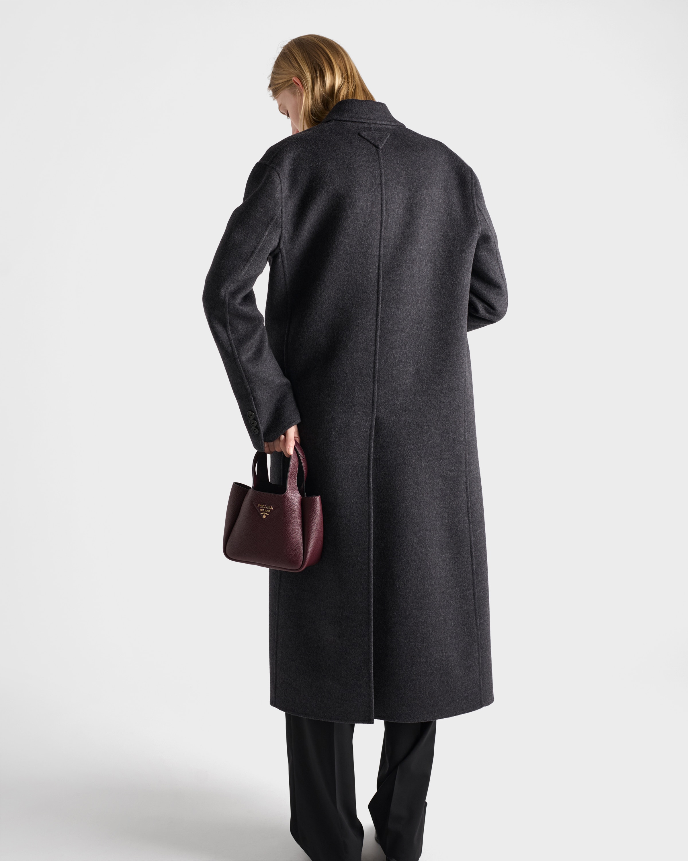 バーガンディ レザー ミニハンドバッグ | PRADA