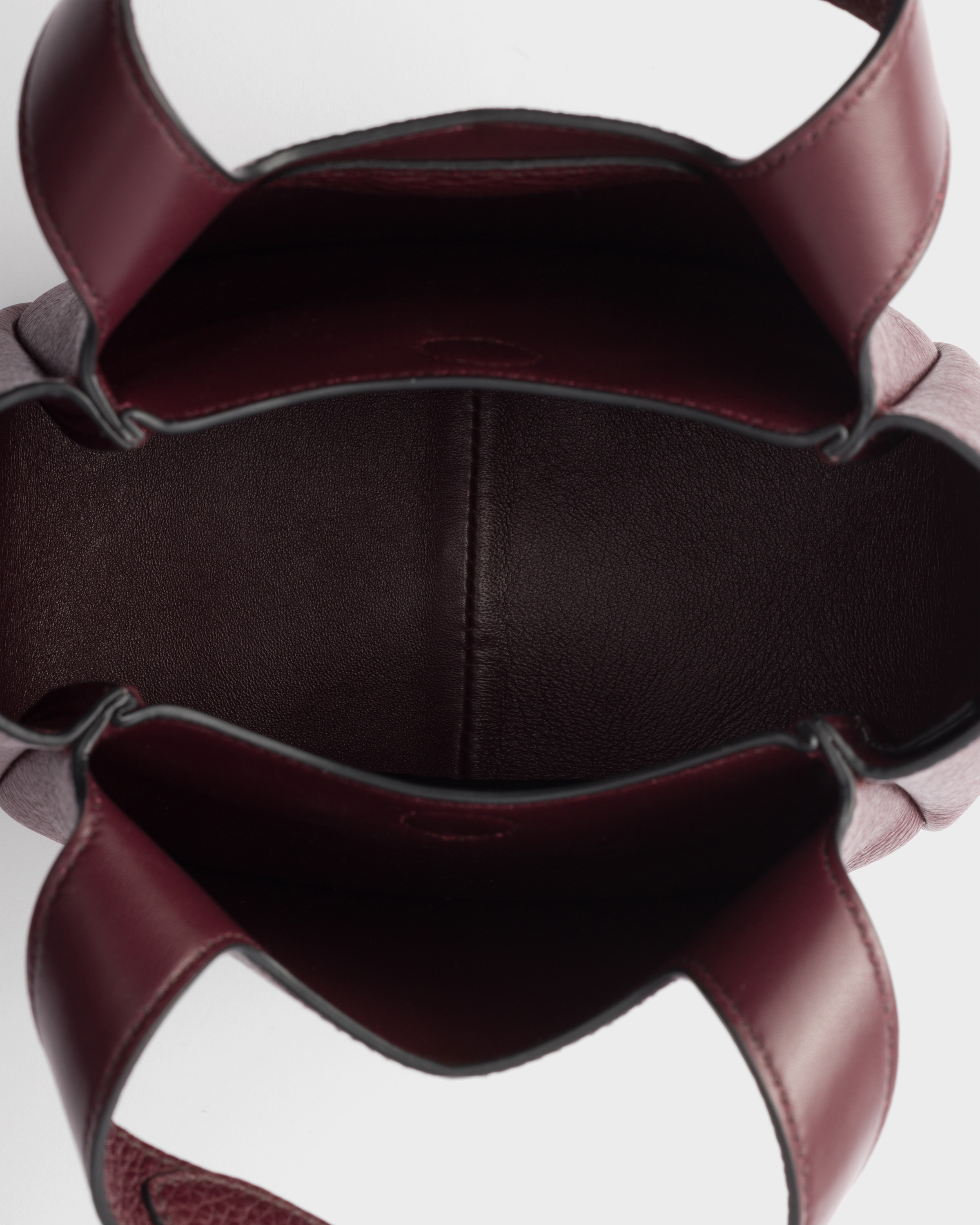 バーガンディ レザー ミニハンドバッグ | PRADA