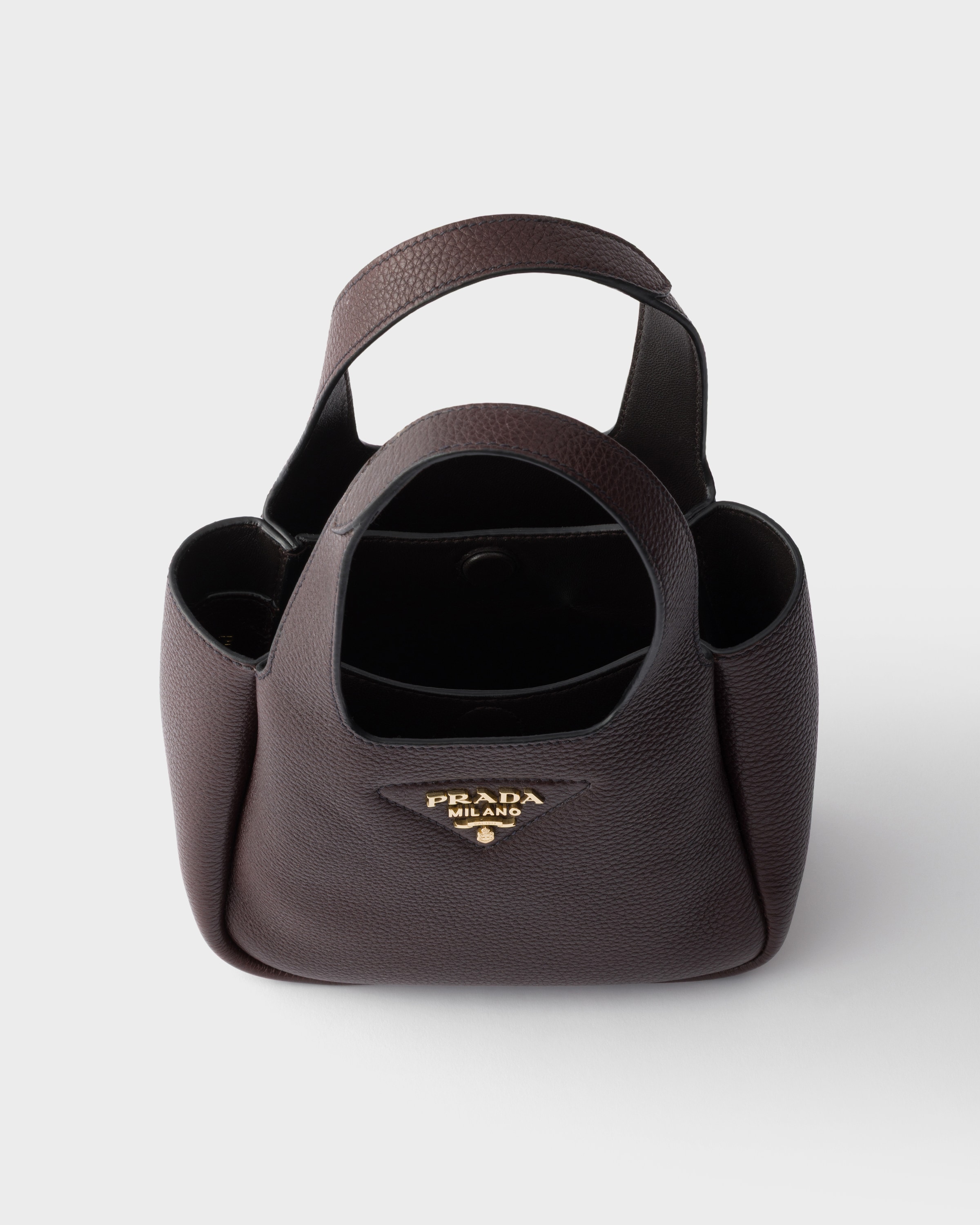 ダークブラウン プラダ リエゾン ミニ レザー ハンドバッグ | PRADA - 日本