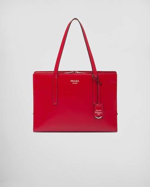 Prada Prada Re-Edition 1995 亮面皮革中号手提包 1