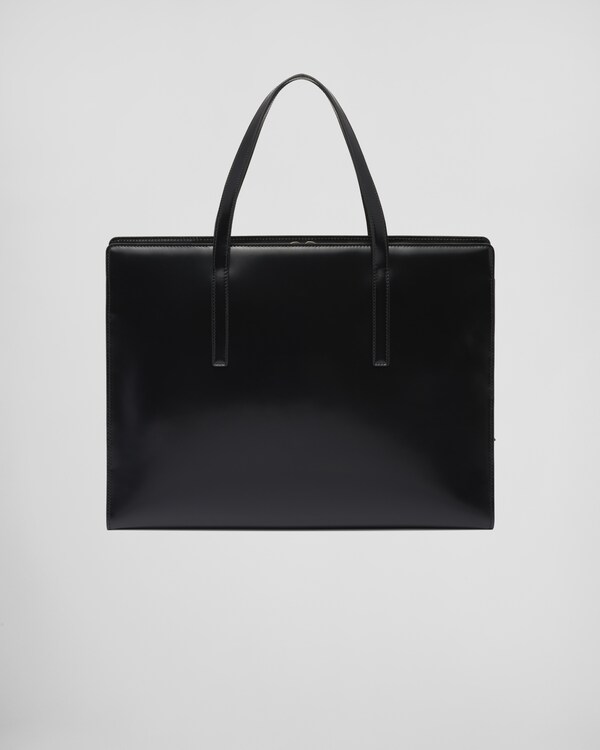 Prada Re-Edition 1995 brushed-leather large handbag - Black Prada Re-Edition 1995 brushed-leather large handbag - Black