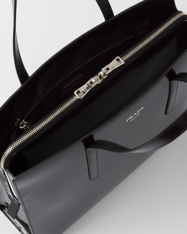 Prada Re-Edition 1995 brushed-leather large handbag - Black Prada Re-Edition 1995 brushed-leather large handbag - Black