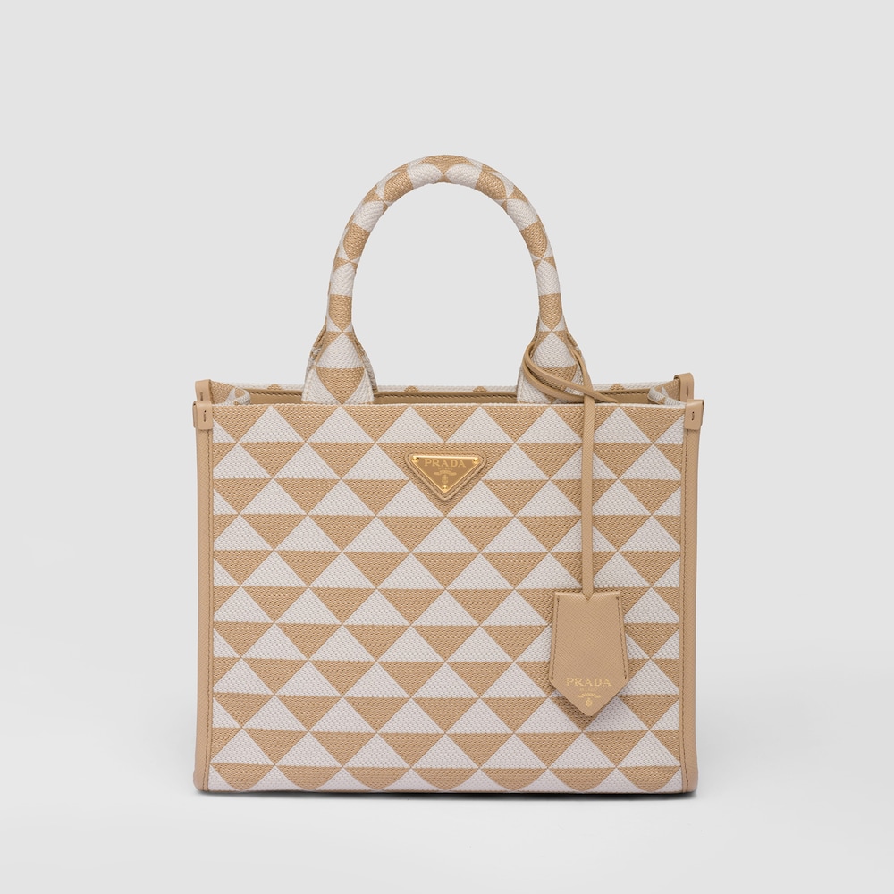 Prada Small Prada Symbole embroidered fabric handbag 1