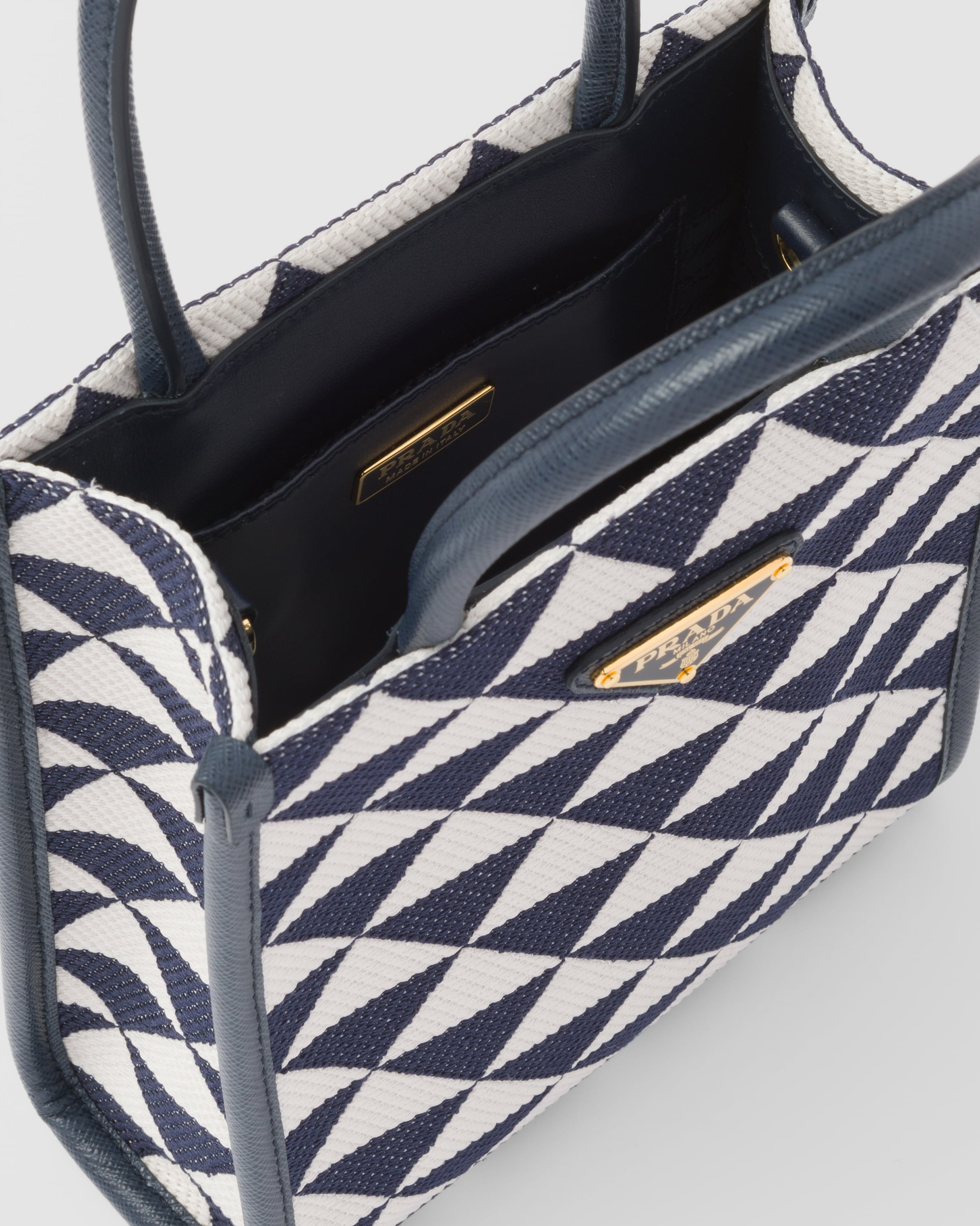 Prada Symbole embroidered fabric mini bag