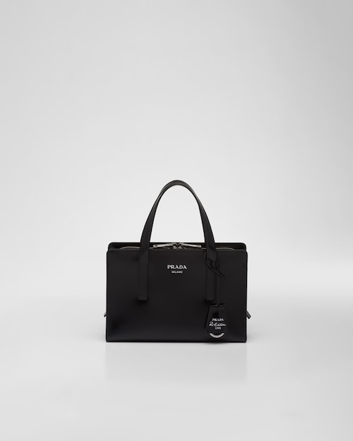 Prada Re-Edition 1995年復刻版拋光皮革迷你手袋黑色| Prada