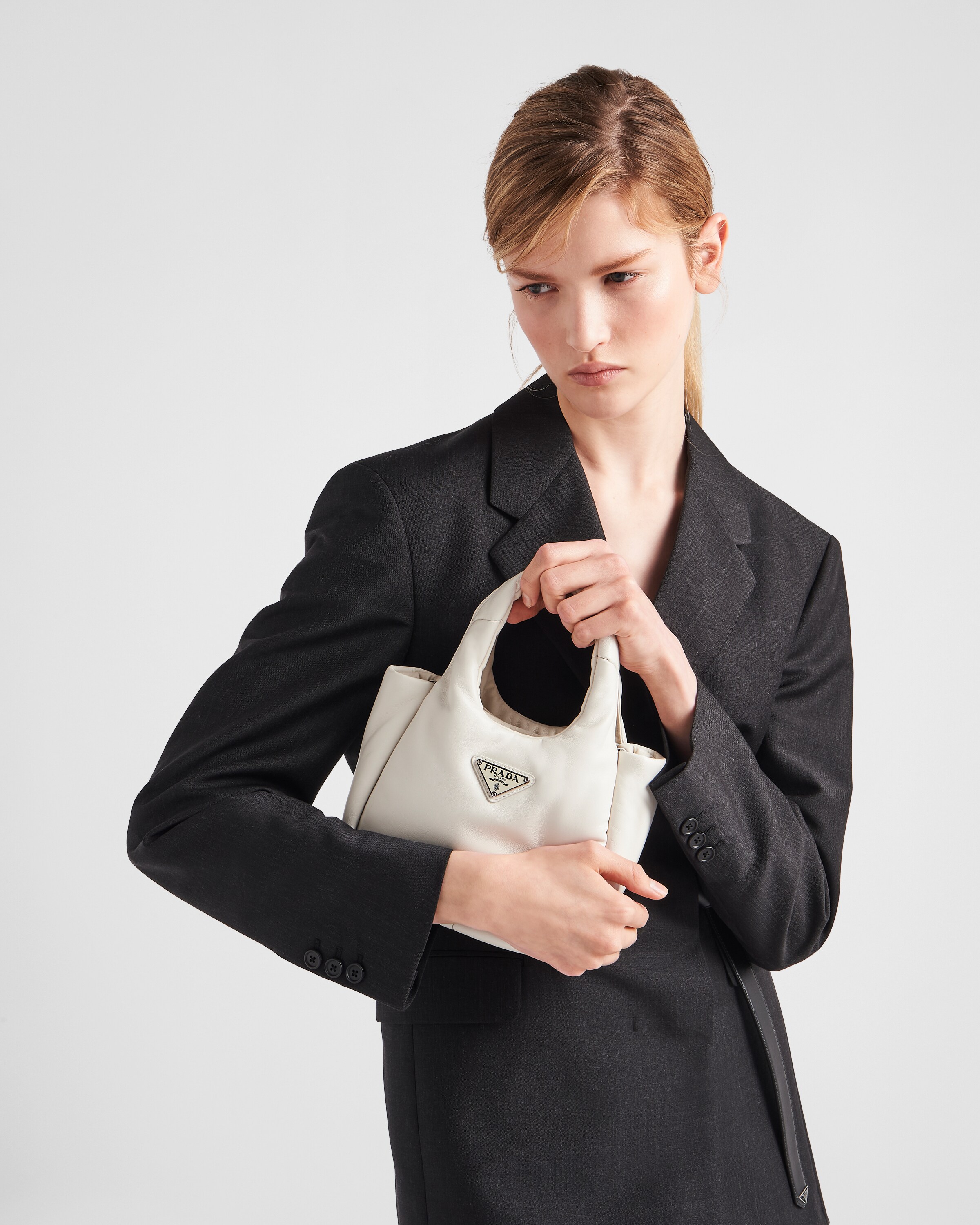 White Small Padded Prada Soft Nappa leather Bag PRADA