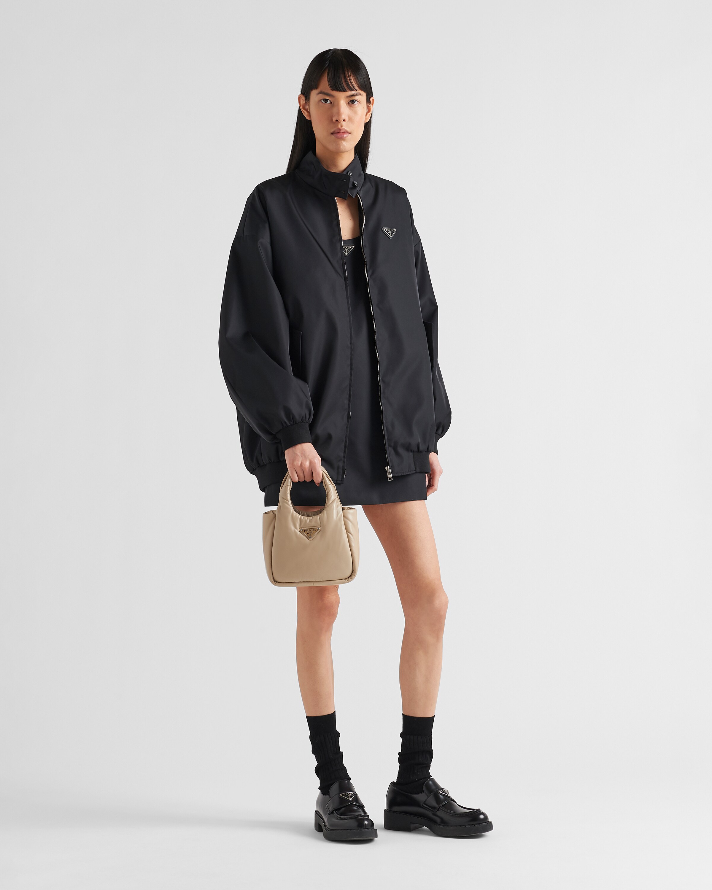 プラダ PRADA ソフト パデッドナッパレザー ミニハンドバッグ 2way ショルダーバッグ ベージュ 1BA359 /RM レディース