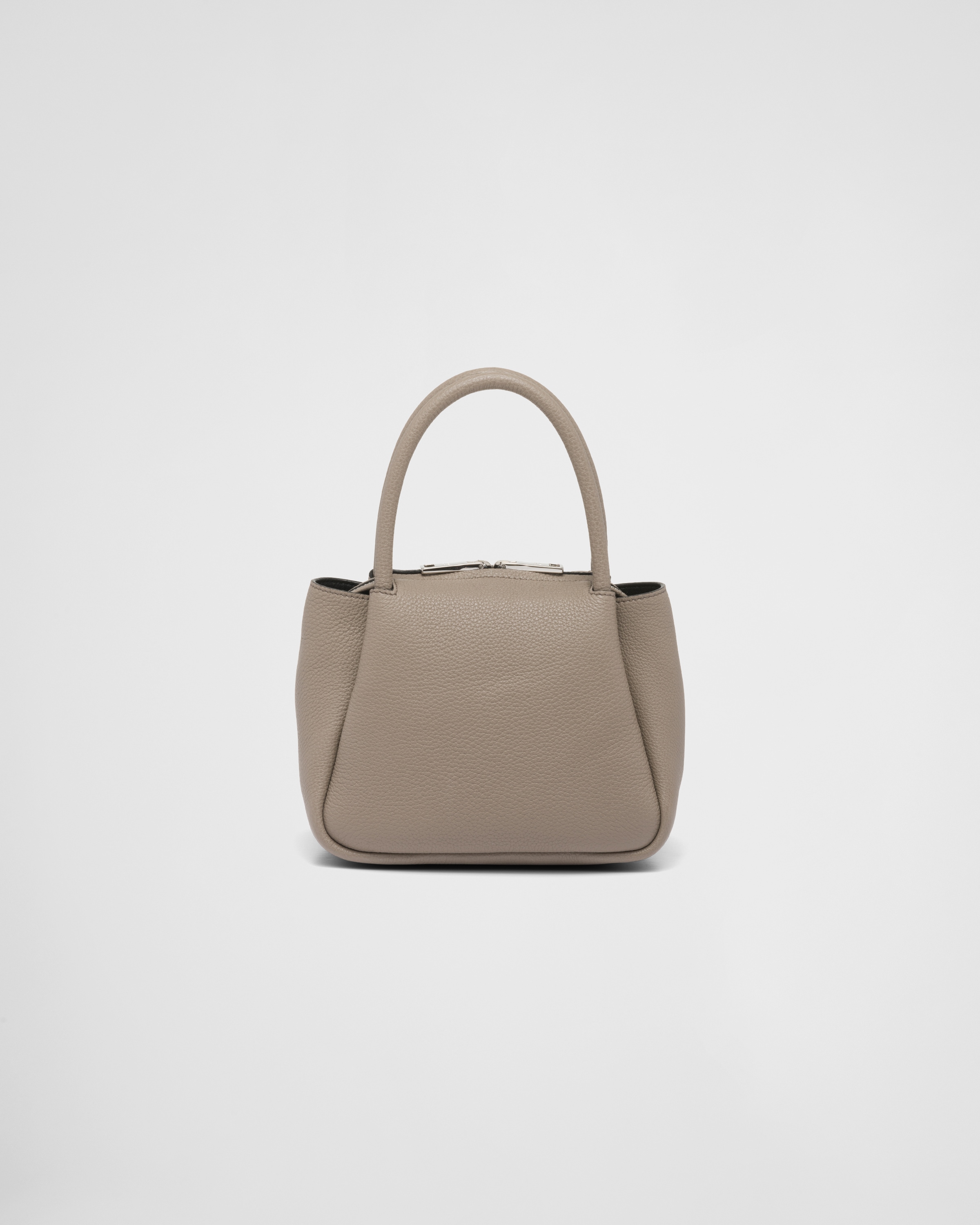 Clay Grey Leather mini handbag with zipper closure | PRADA Clay Grey Leather mini handbag with zipper closure | PRADA