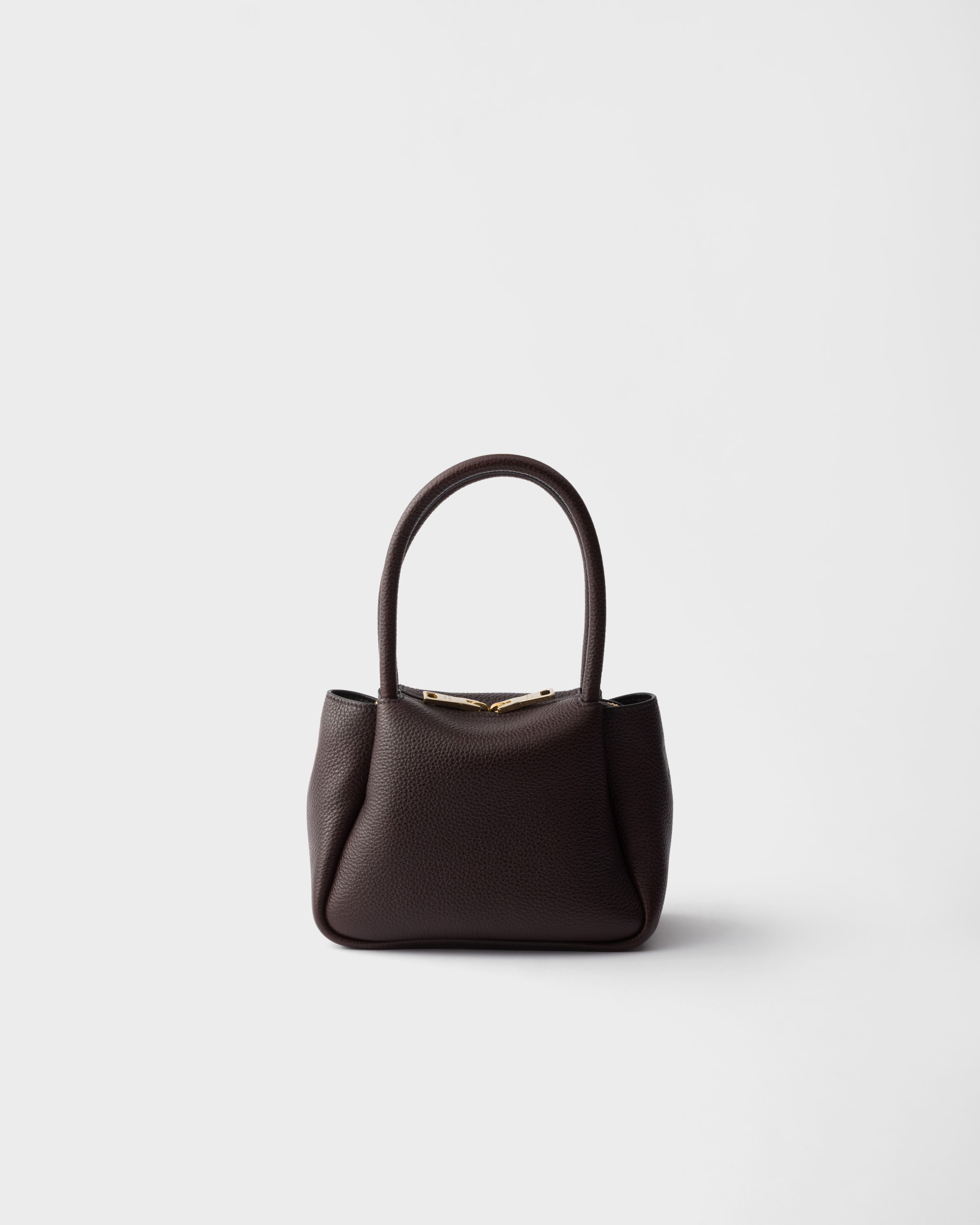 ダークブラウン レザー ミニハンドバッグ | PRADA - 日本
