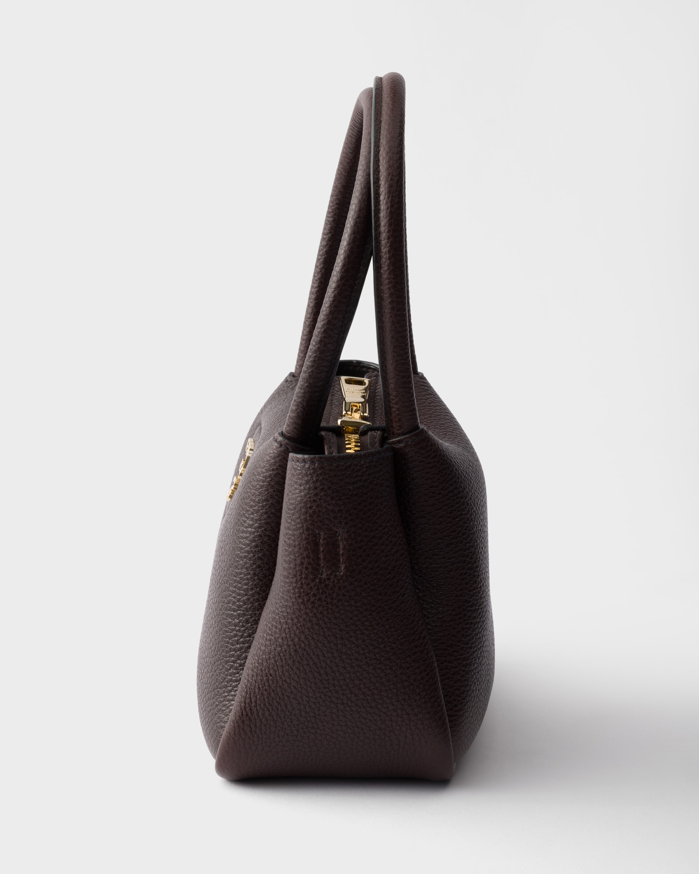PRADA ハンドバッグ レザー パンチング加工 ダークブラウン ダークブラウン レザー ミニハンドバッグ | PRADA - 日本