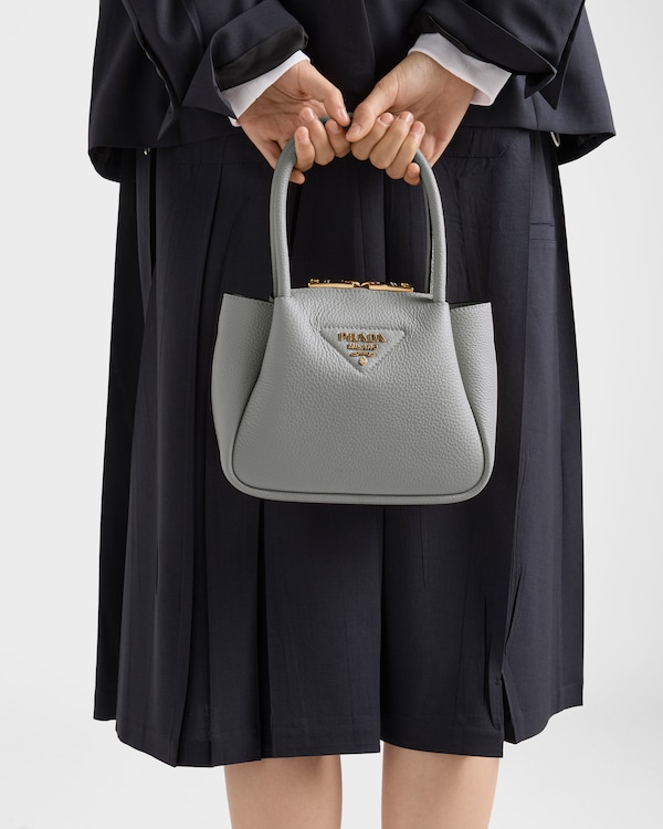 가죽 미니 핸드백 - 그래닛 그레이 가죽 미니 핸드백 - 그래닛 그레이