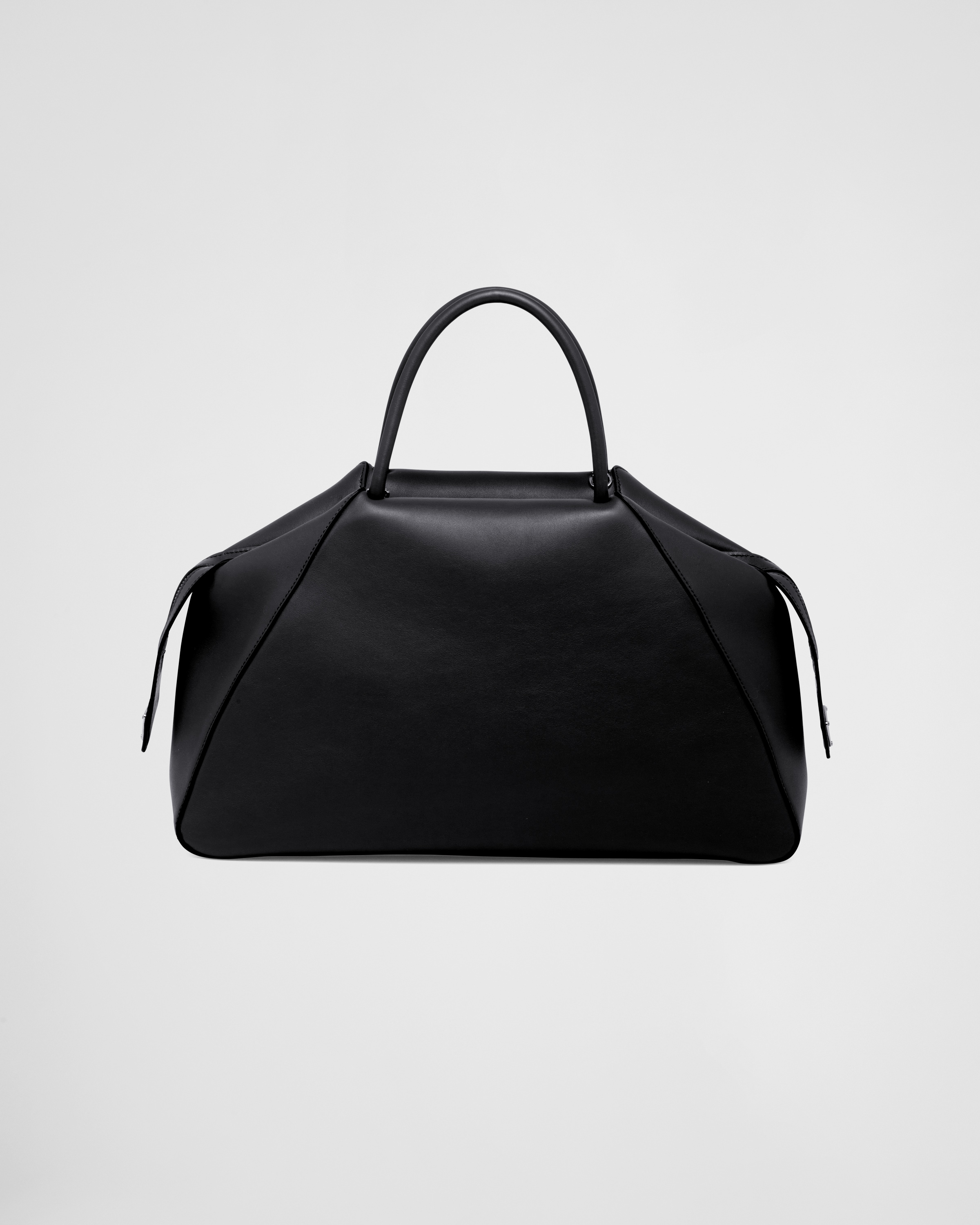 Large black leather handbag clearance