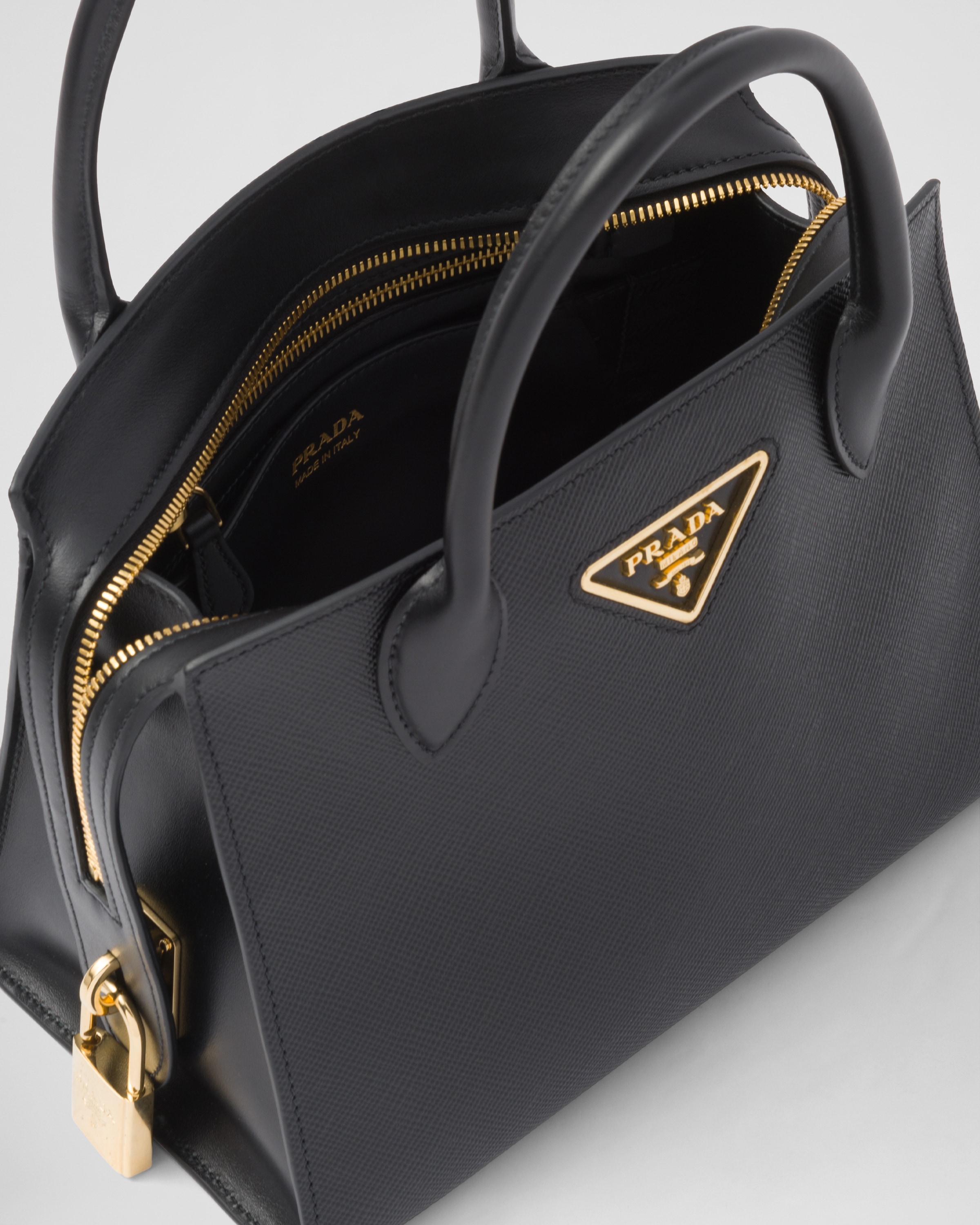 Prada Kristen Saffiano Mini-bag In Black