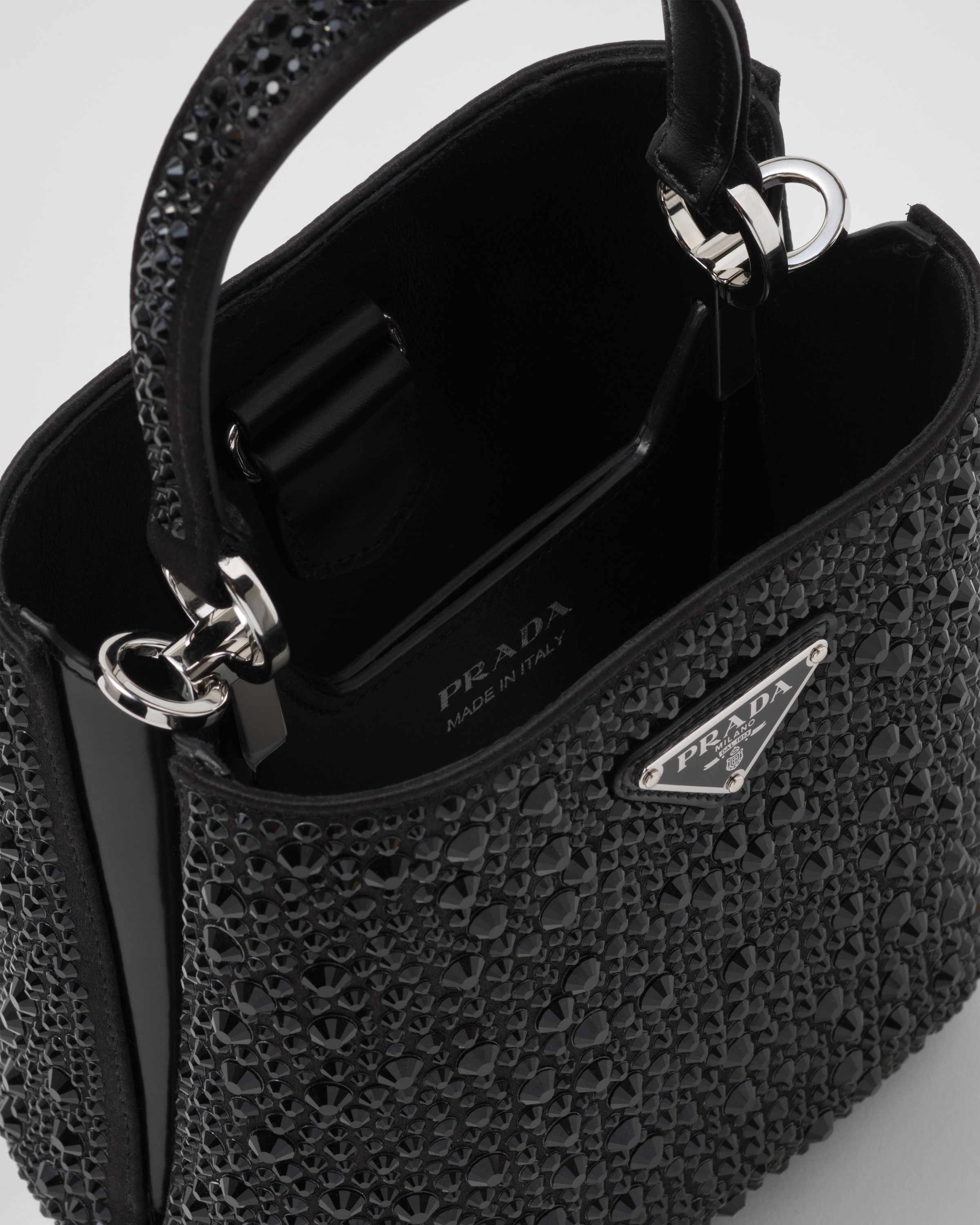Prada Panier satin bag with crystals