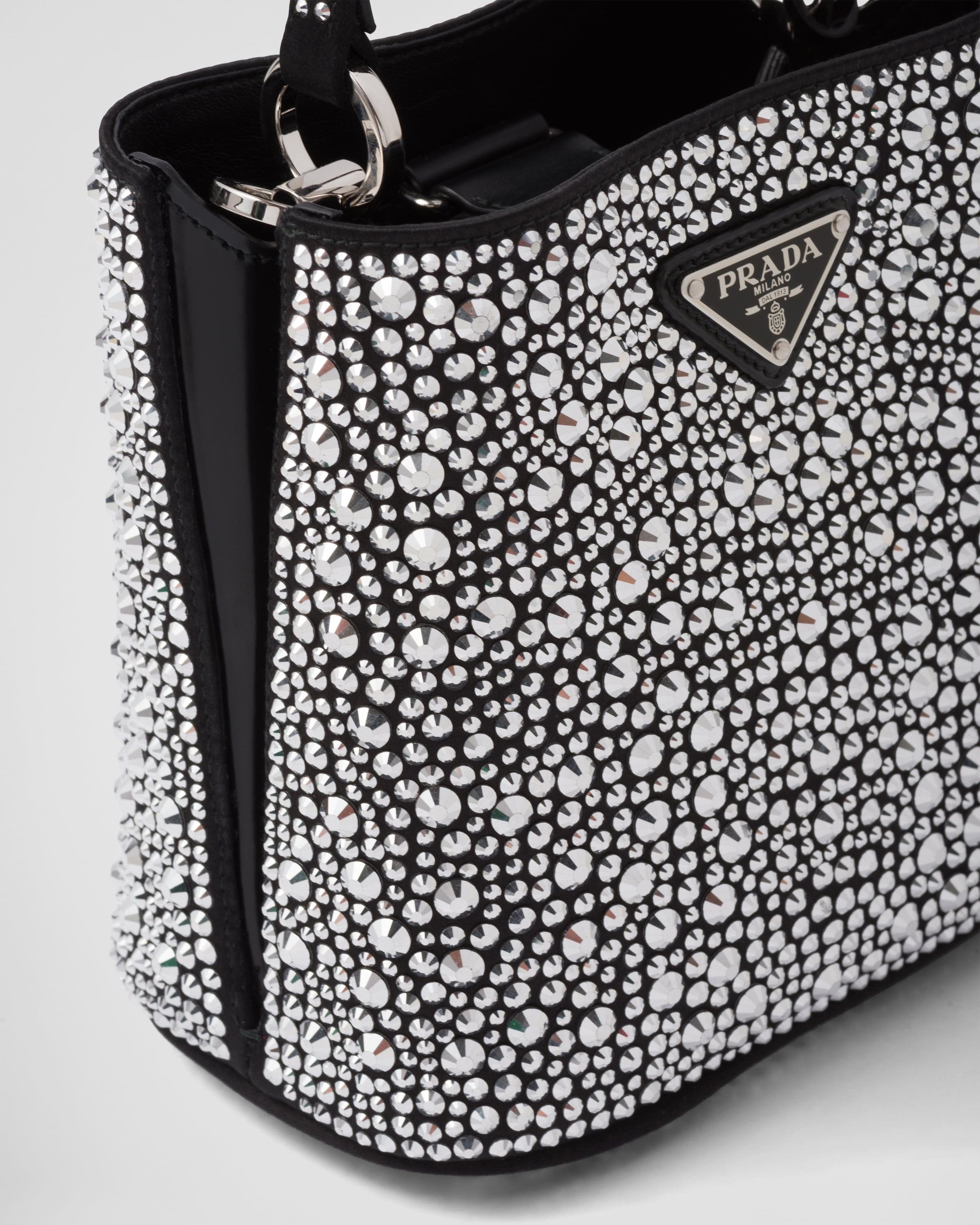 PRADA Panier Satin Bag With Crystals