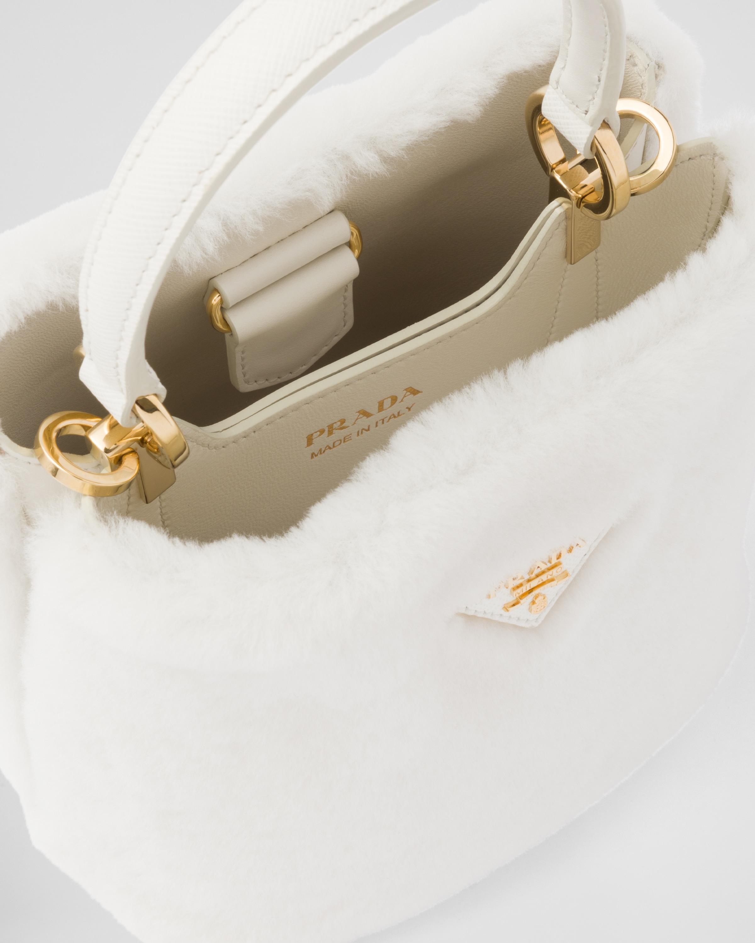 Prada Panier shearling mini-bag