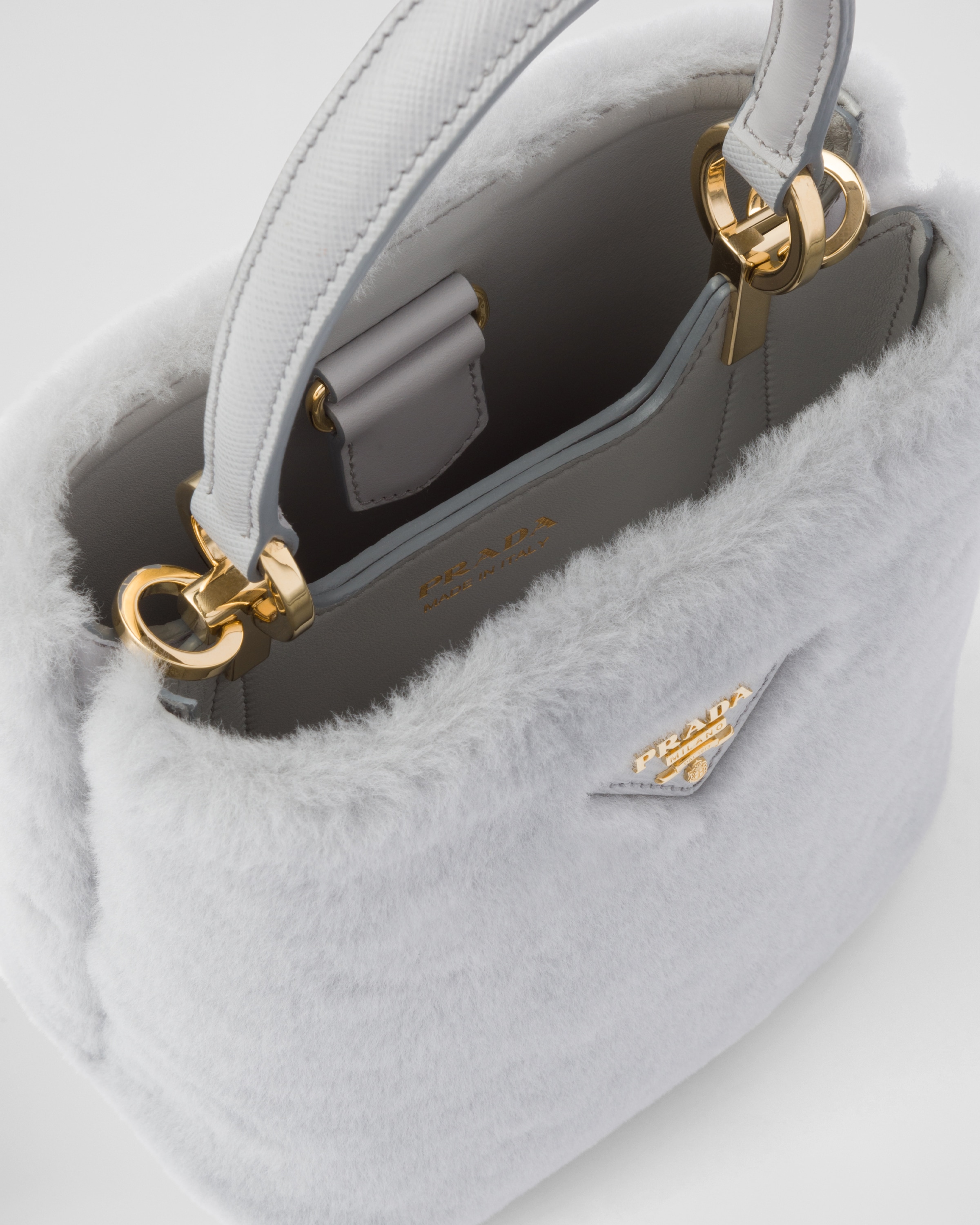 Prada Panier shearling mini-bag