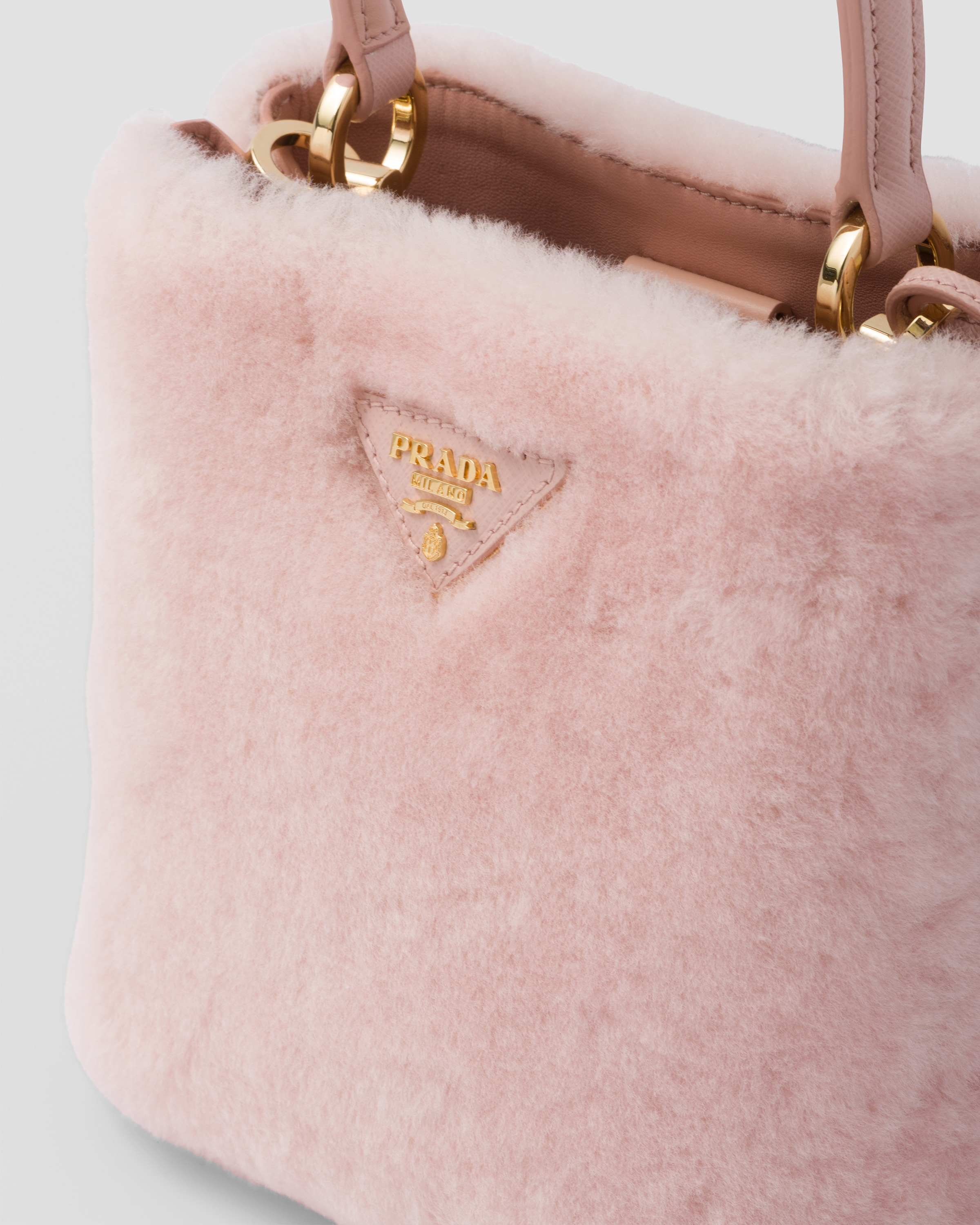 Pink fluffy prada bag cheap