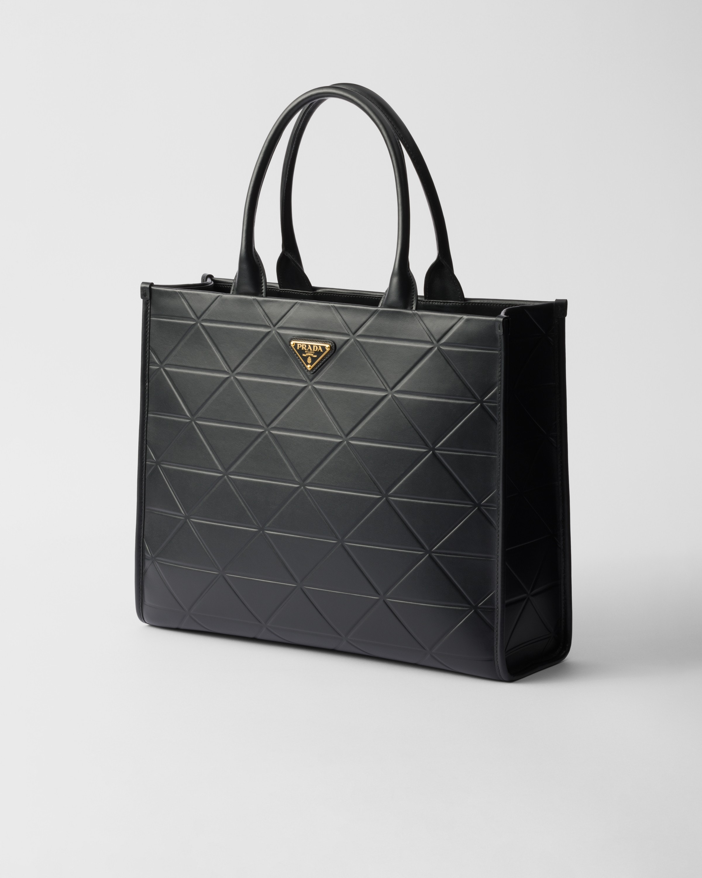Black Prada Symbole Large Leather Bag PRADA