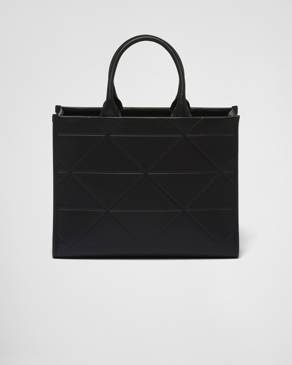 Black Medium Leather Prada Symbole Bag With Topstitching PRADA