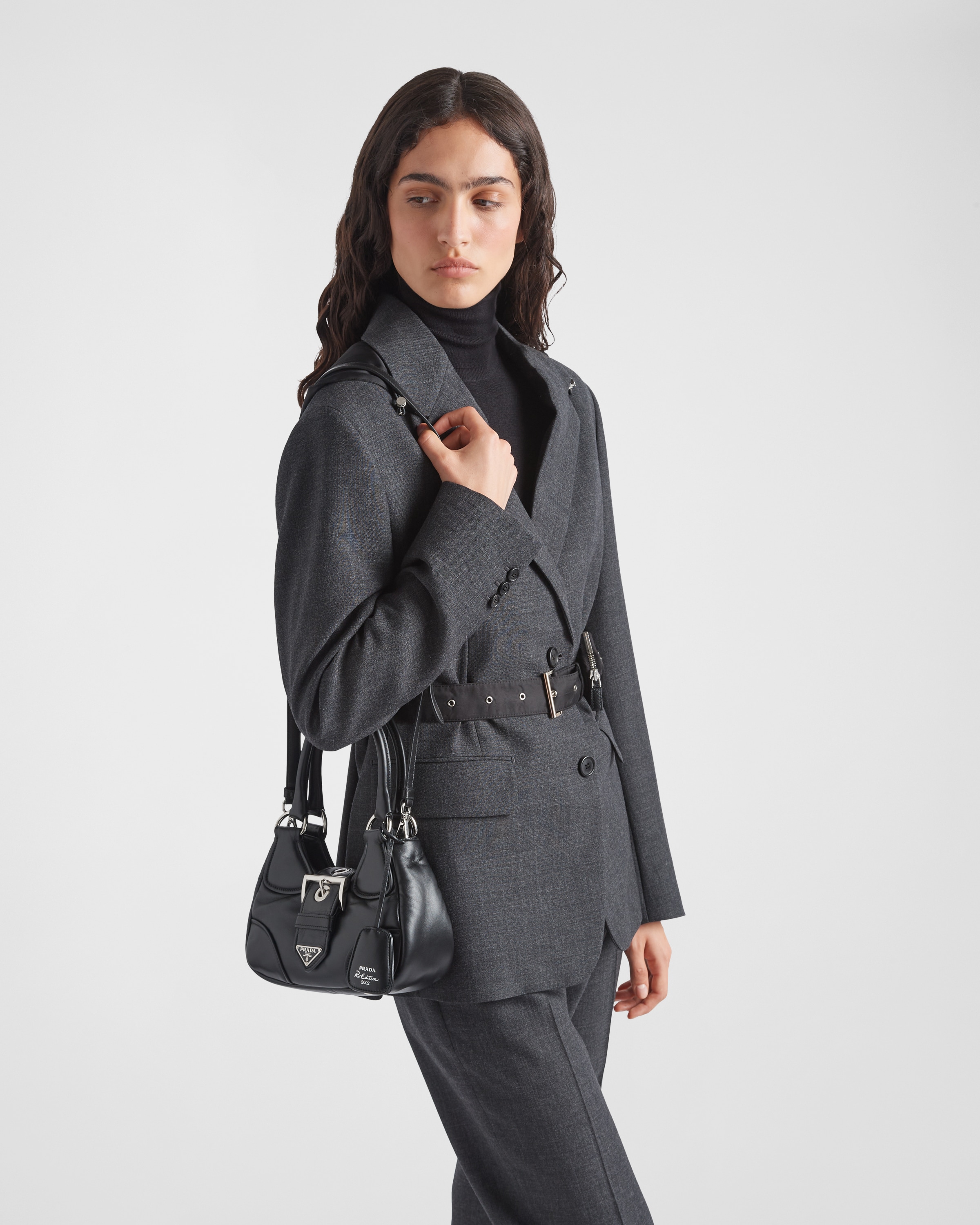 Black Prada Moon Padded Nappa leather Bag PRADA