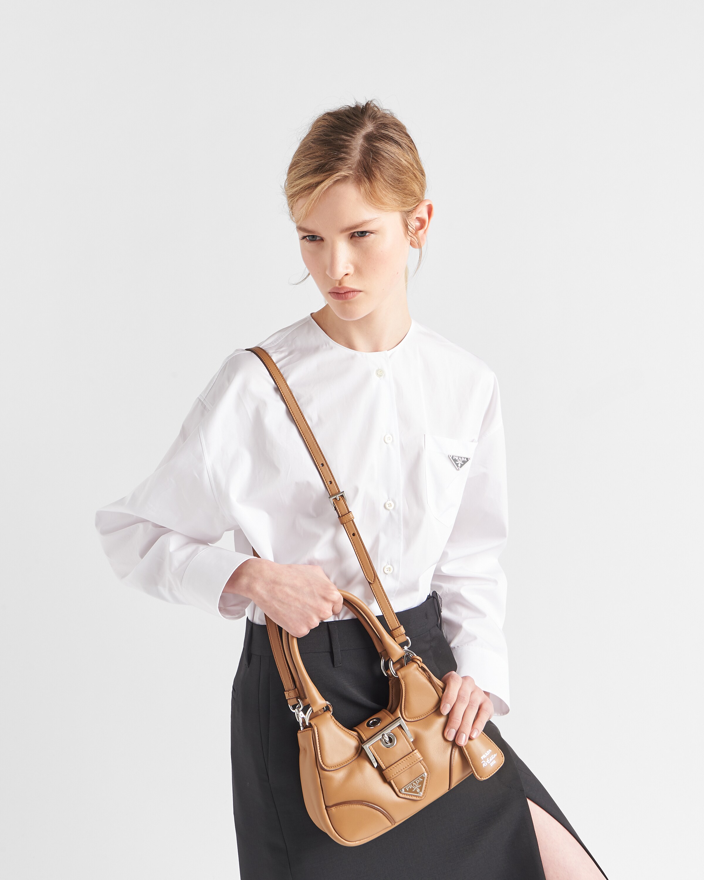 Caramel Prada Moon Padded Nappa leather Bag PRADA